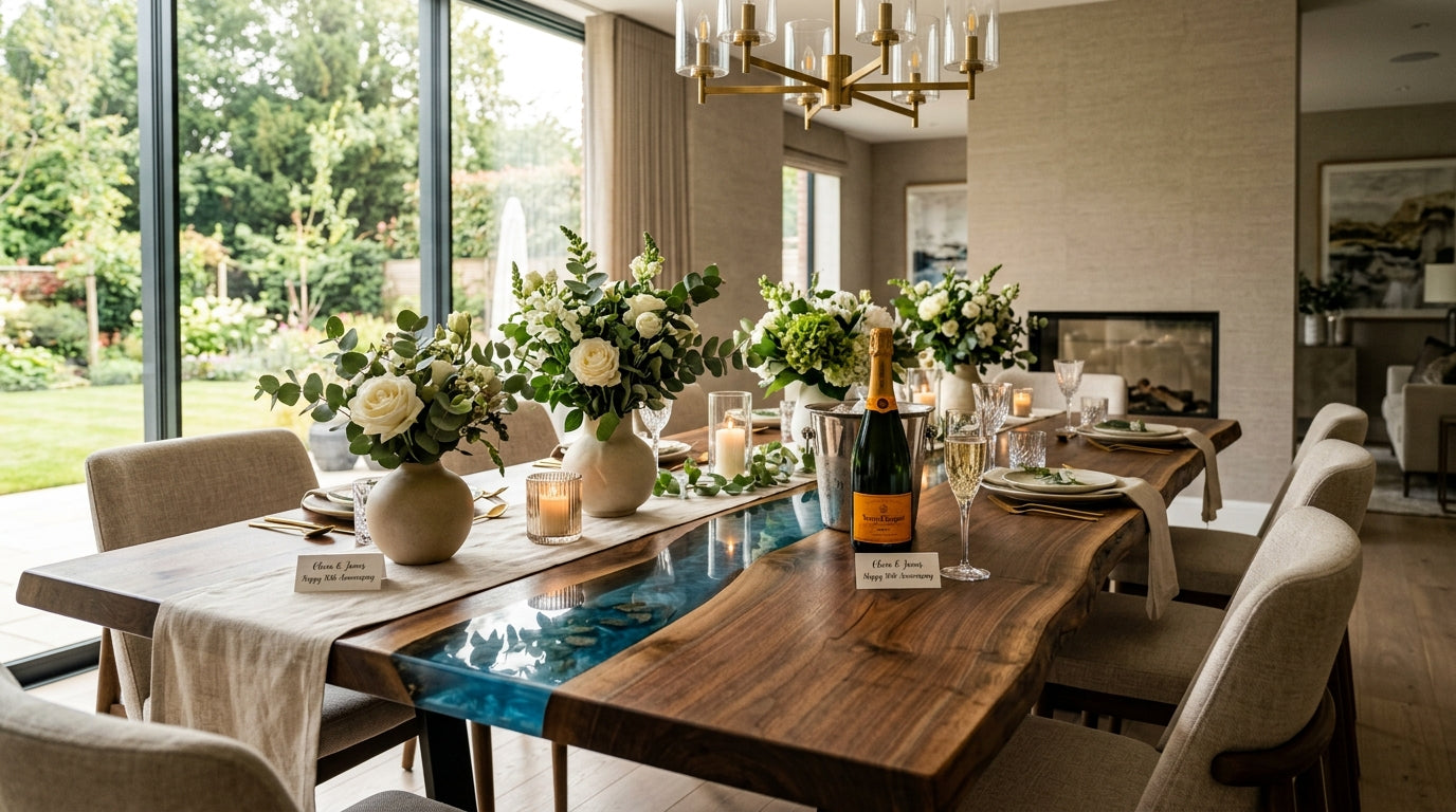 The Milestone Gift Guide: Customizing Epoxy & Wood Tables for Housewarmings, Weddings, and the Traditional 5-Year Wood Anniversary Gift