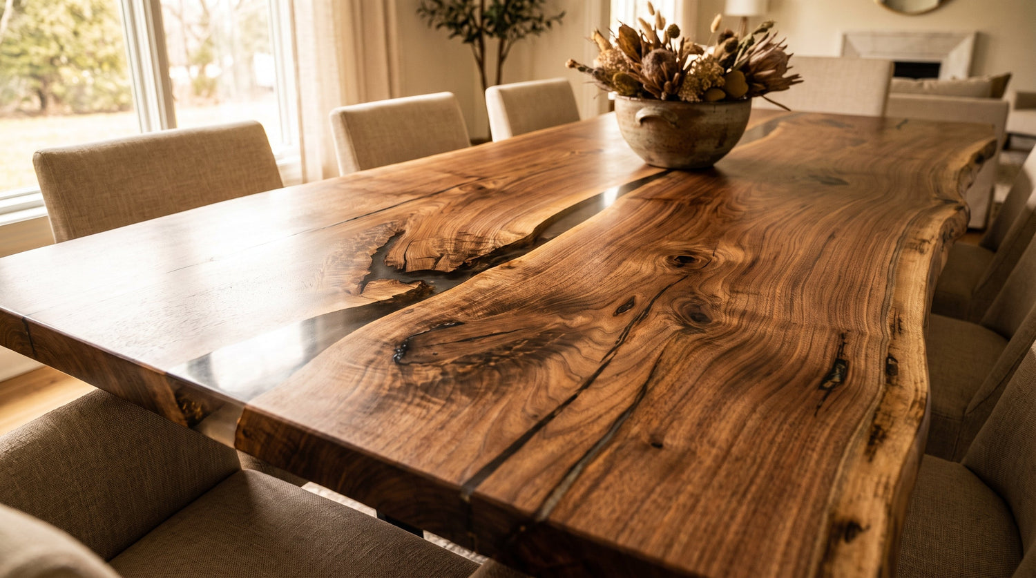Not Imperfections, But Nature’s Signature: Understanding Cracks, Knots & Wormholes in Live Edge Epoxy Tables