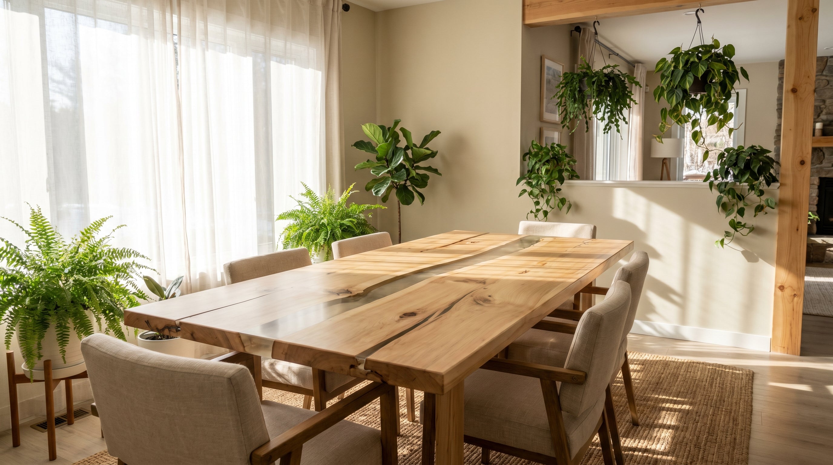 Scientifically Proven Healing Spaces: Why Poplar Resin Tables with Natural Imperfections Effectively Reduce Environmental Stress?