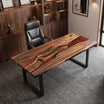 Custom Walnut and Fiery Orange Resin “Magma” Series Desk