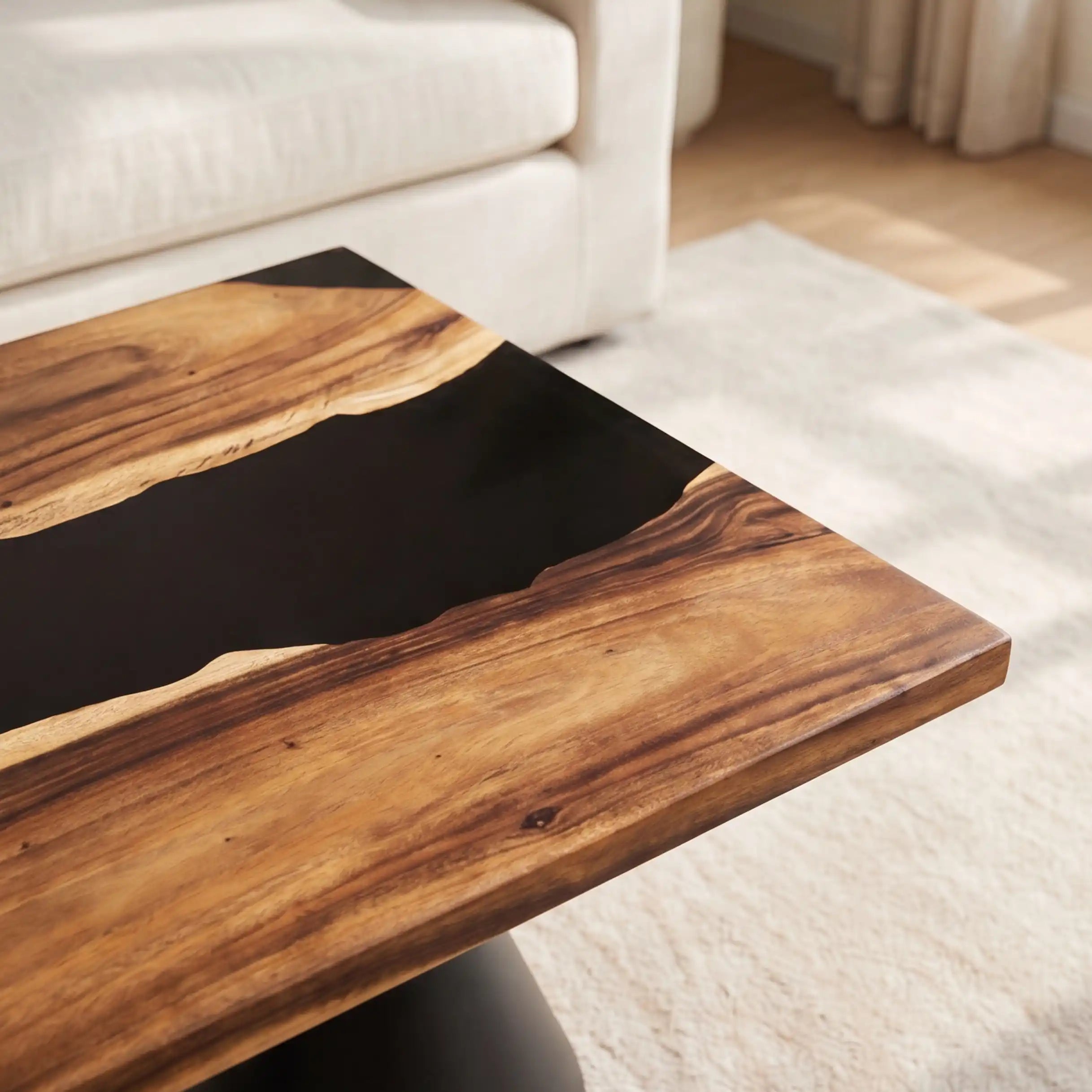 Black Walnut & Black Resin Coffee Table BBC3