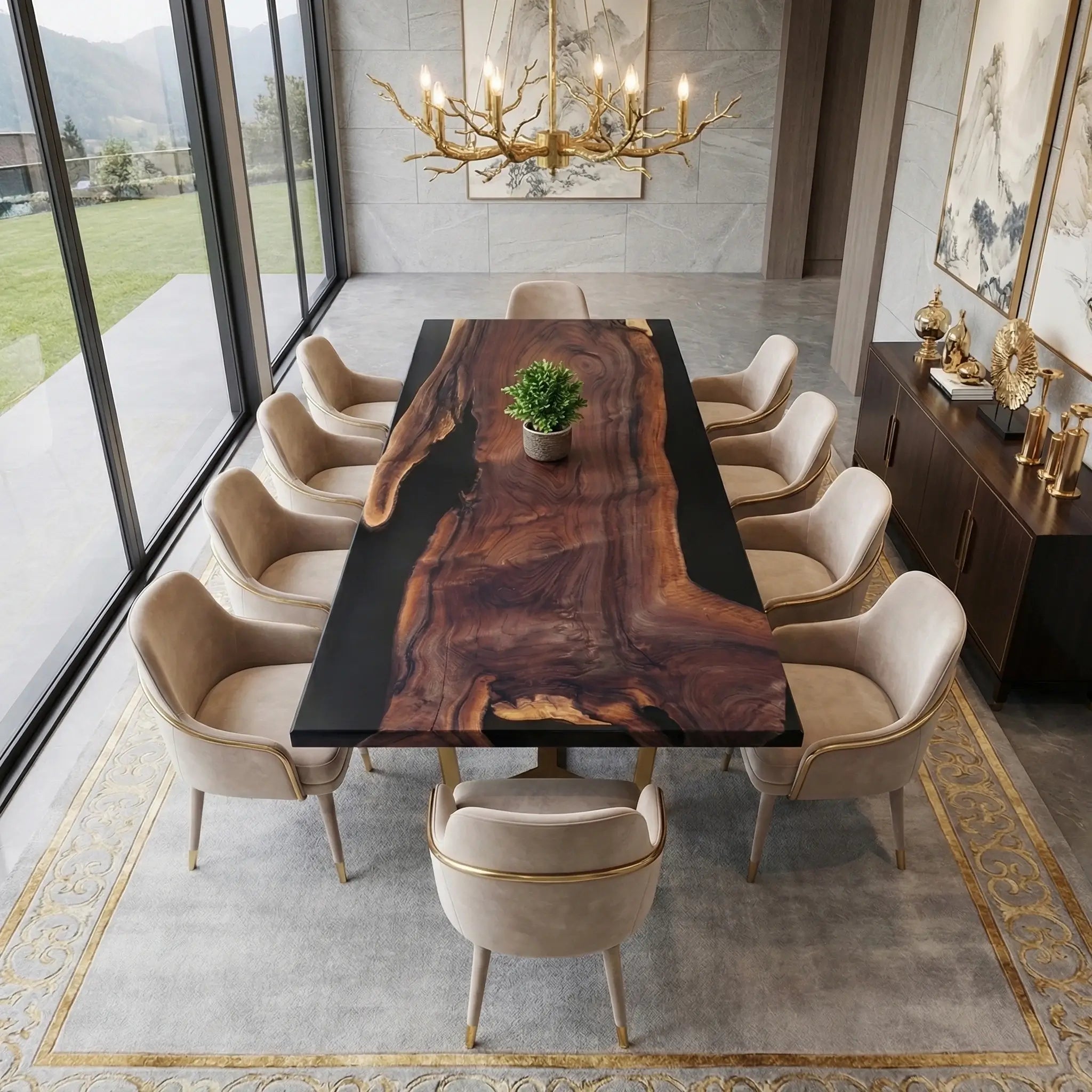 Custom-Black-Walnut-Epoxy-Resin-River-Table-Black-Resin-ZRT-92-21