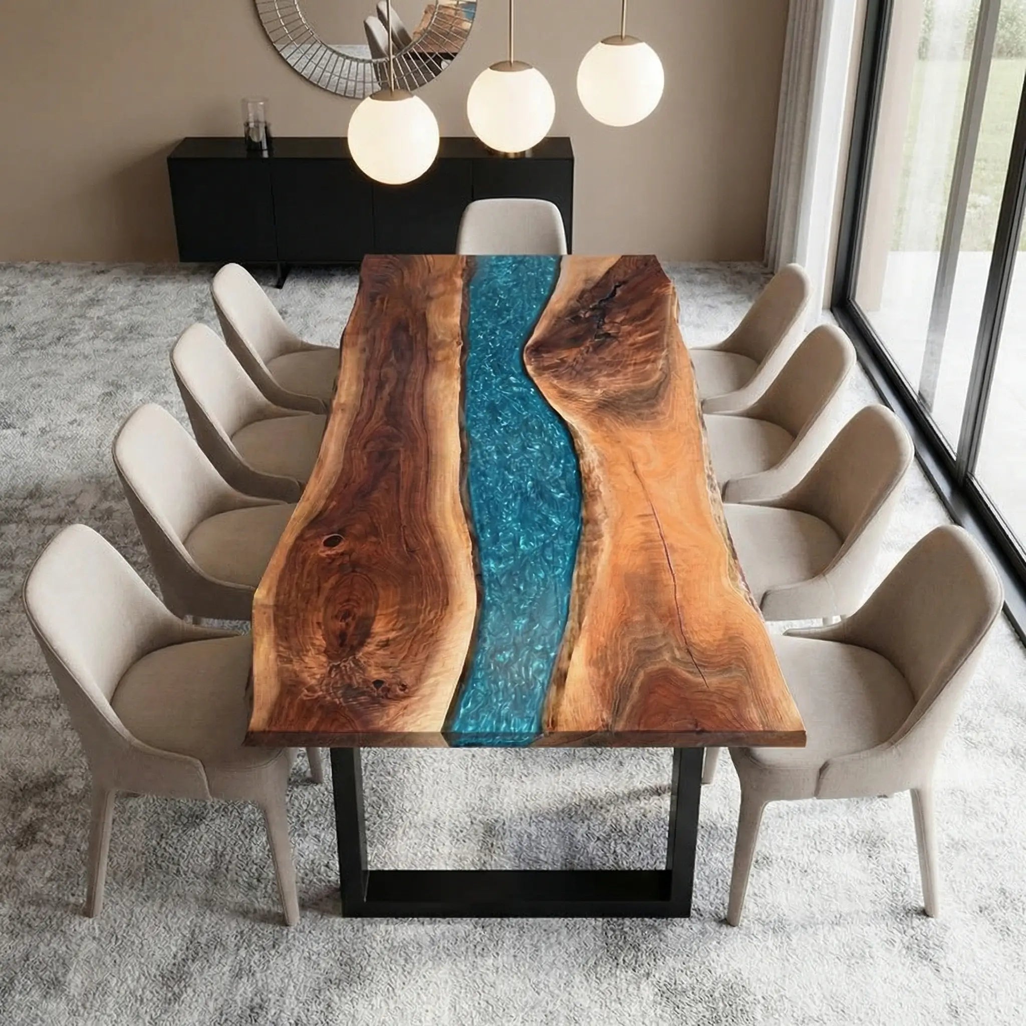 Custom-Black-Walnut-Epoxy-Resin-River-Table-Blue-Resin-JKT-82-22