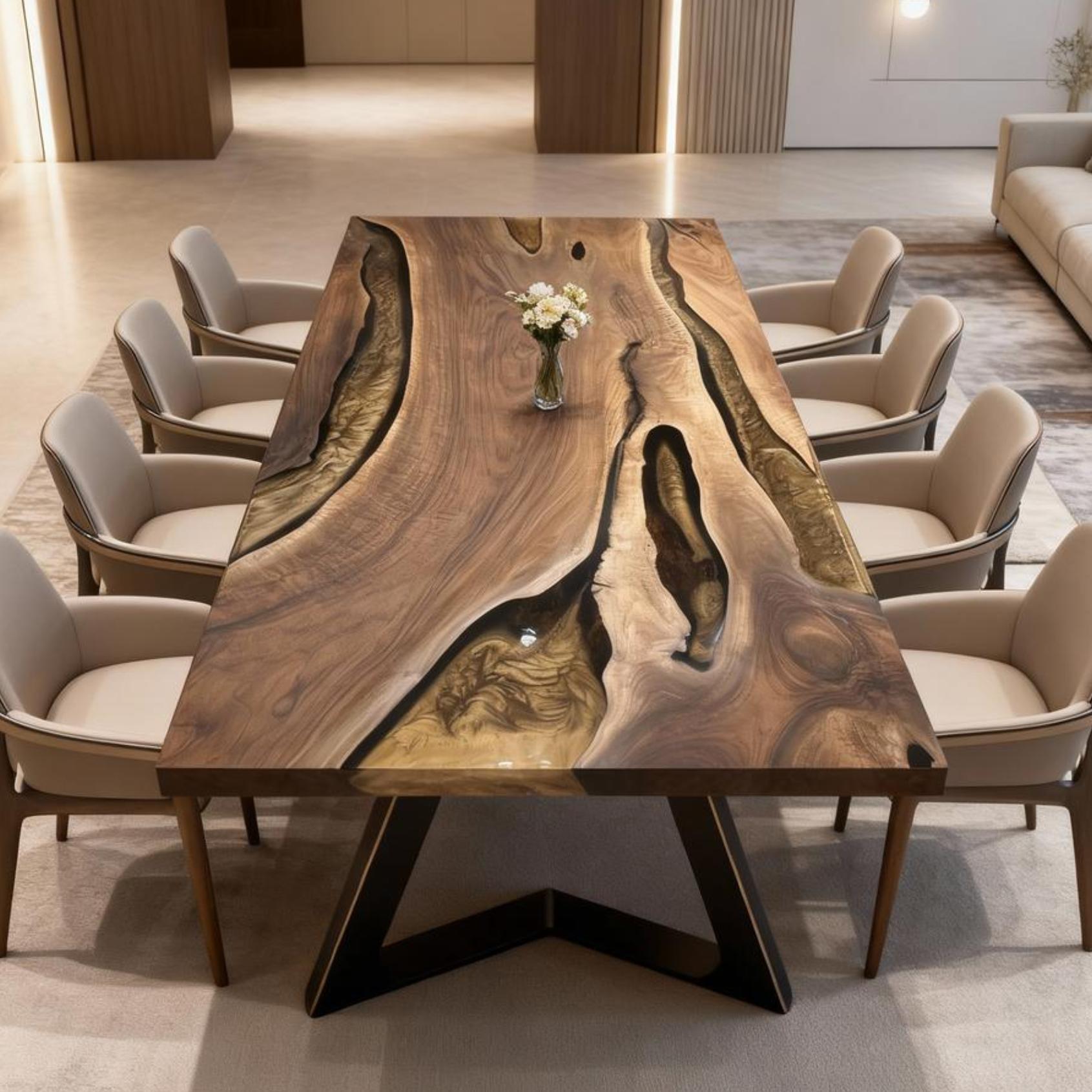 Custom-Black-Walnut-Epoxy-Resin-River-Table-Gold-EYT-56-0133