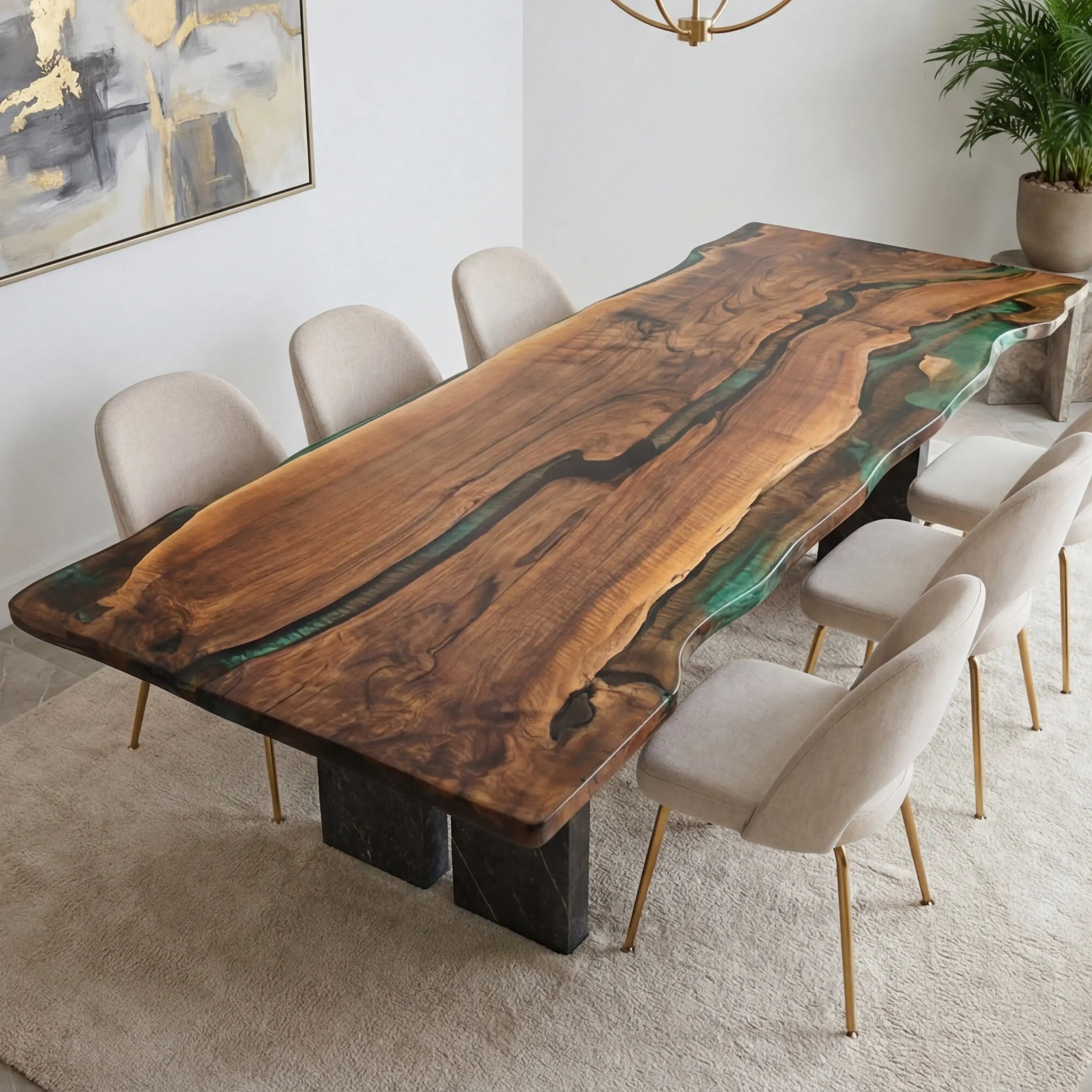 Custom-Black-Walnut-Epoxy-Resin-River-Table-Gold-Green-WRT-75-19