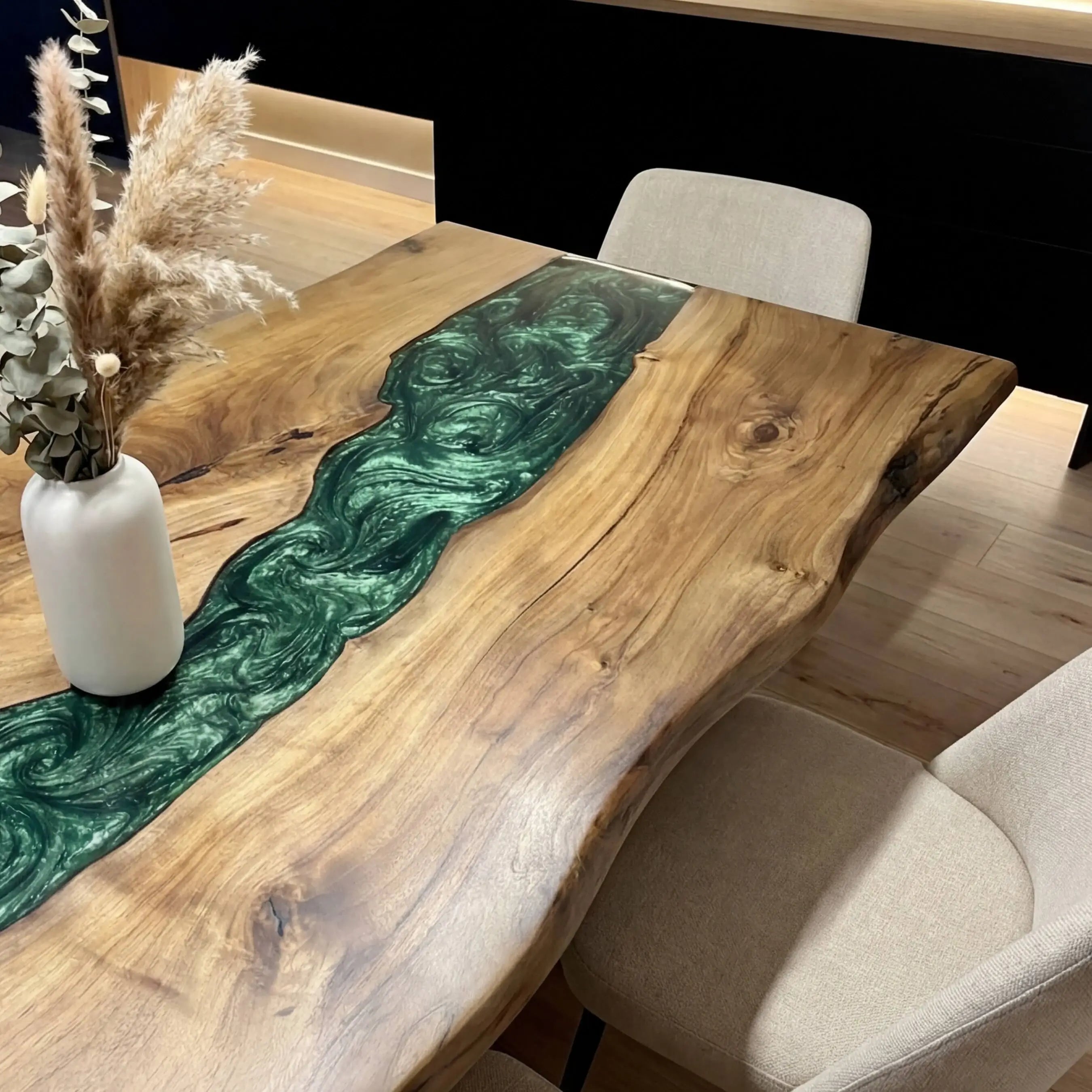 Custom-Black-Walnut-Epoxy-Resin-River-Table-Green-Pearl-ERT-47-21