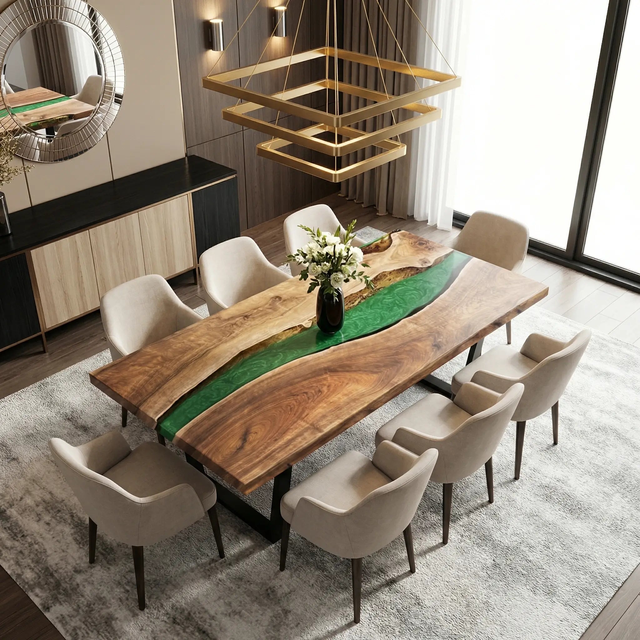 Custom-Black-Walnut-Epoxy-Resin-River-Table-Green-Pearl-QRT-57-23