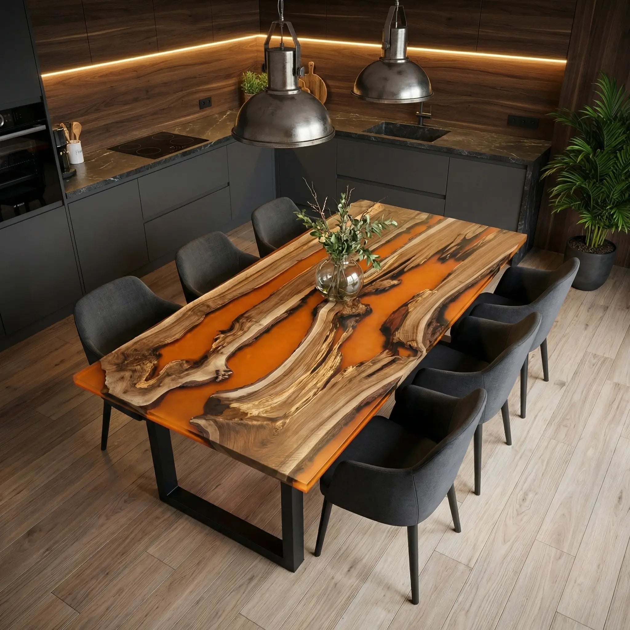 Custom-Black-Walnut-Epoxy-Resin-River-Table-Orange-Resin-BTR-72-23