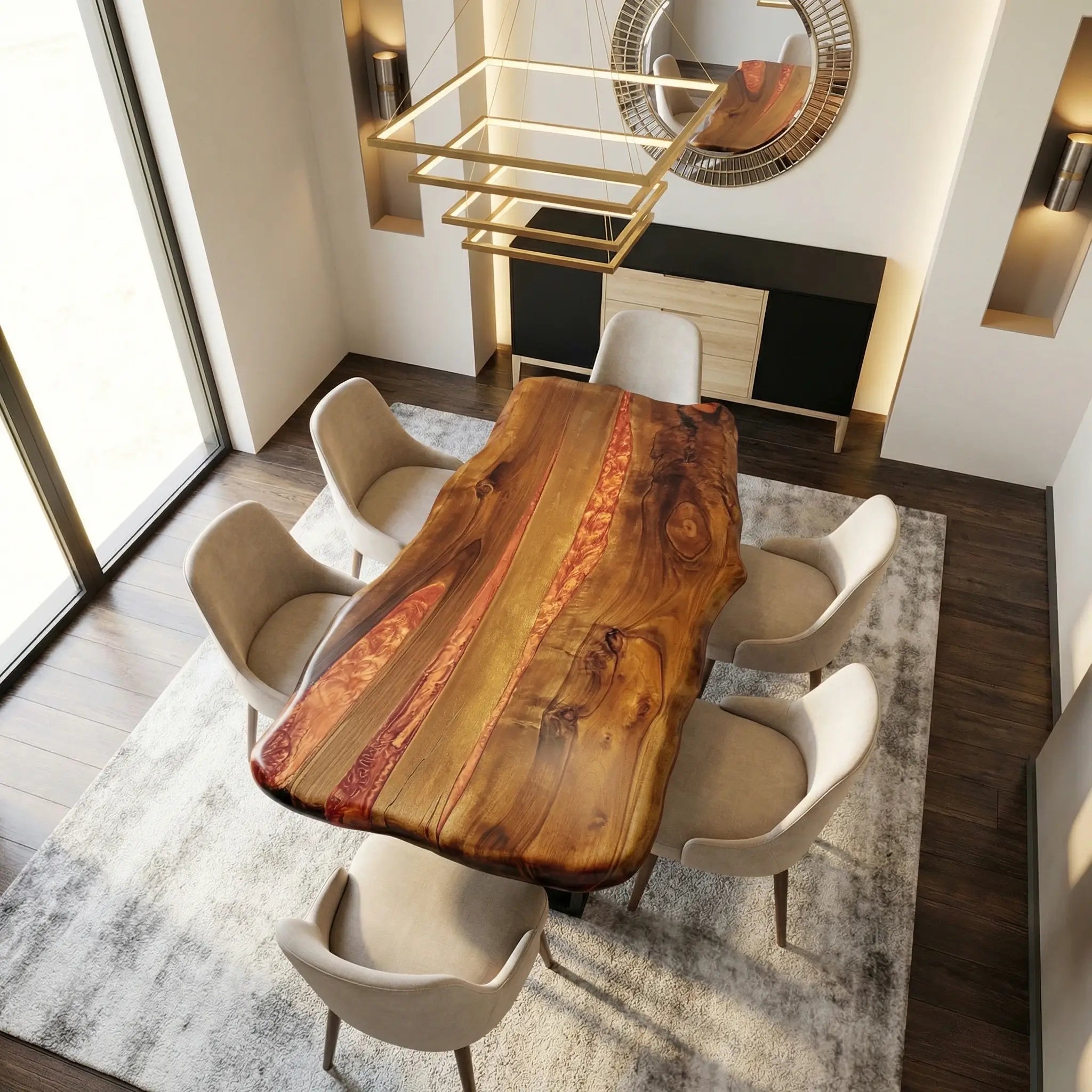 Custom-Black-Walnut-Epoxy-Resin-River-Table-Orange-Resin-ERT-B36-18