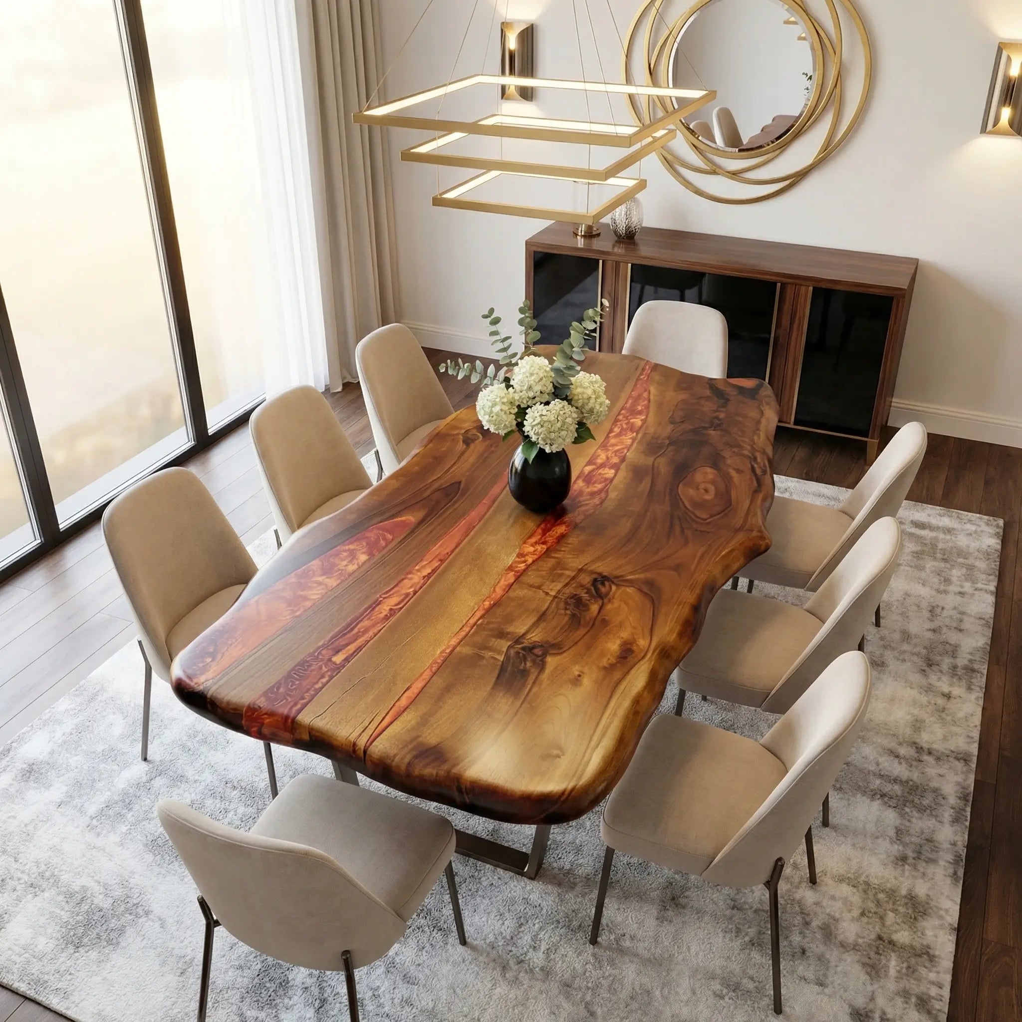 Custom-Black-Walnut-Epoxy-Resin-River-Table-Orange-Resin-ERT-B36-19