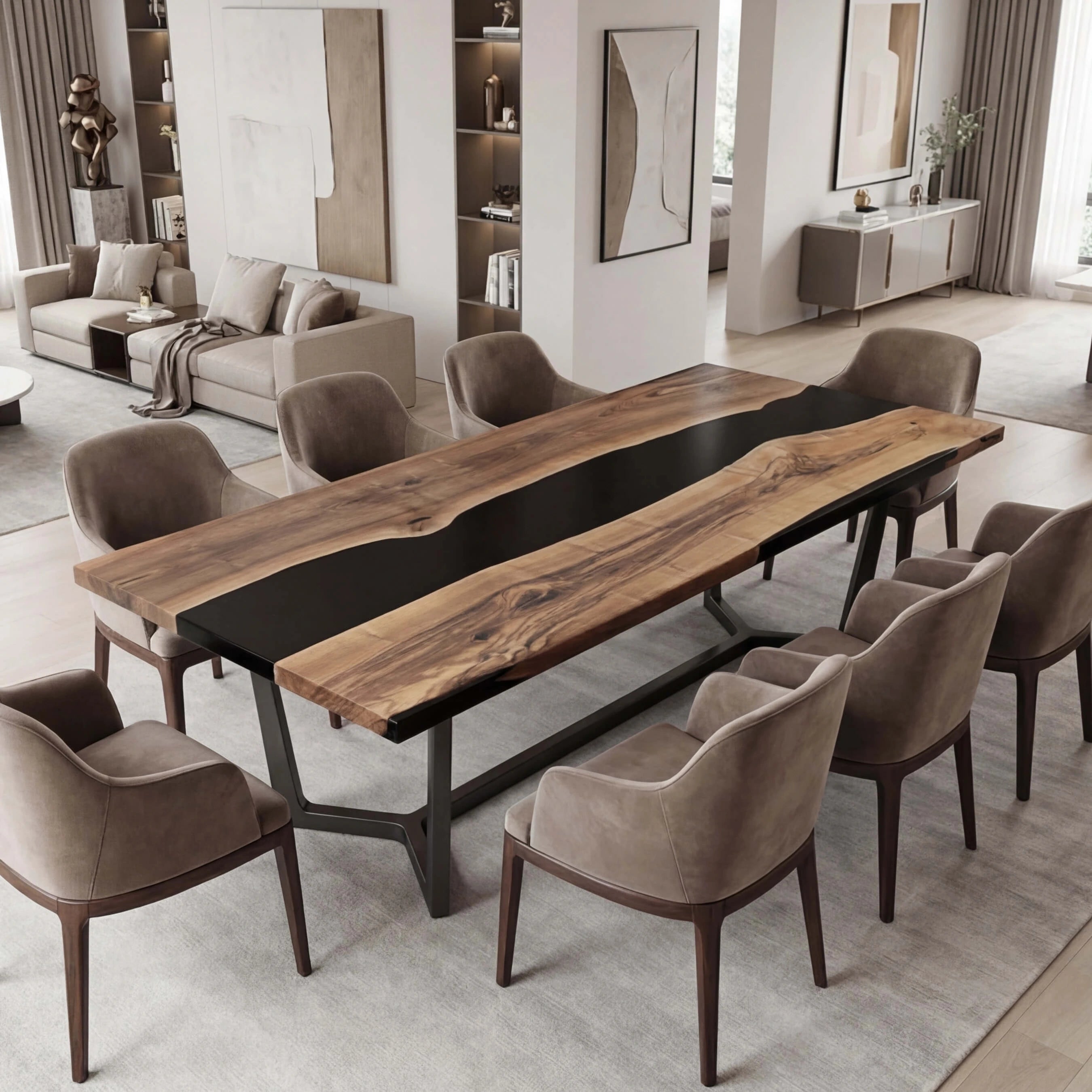 Custom-Black-Walnut-Epoxy-Resin-River-Table-Smoked-Black-ERX-58-13