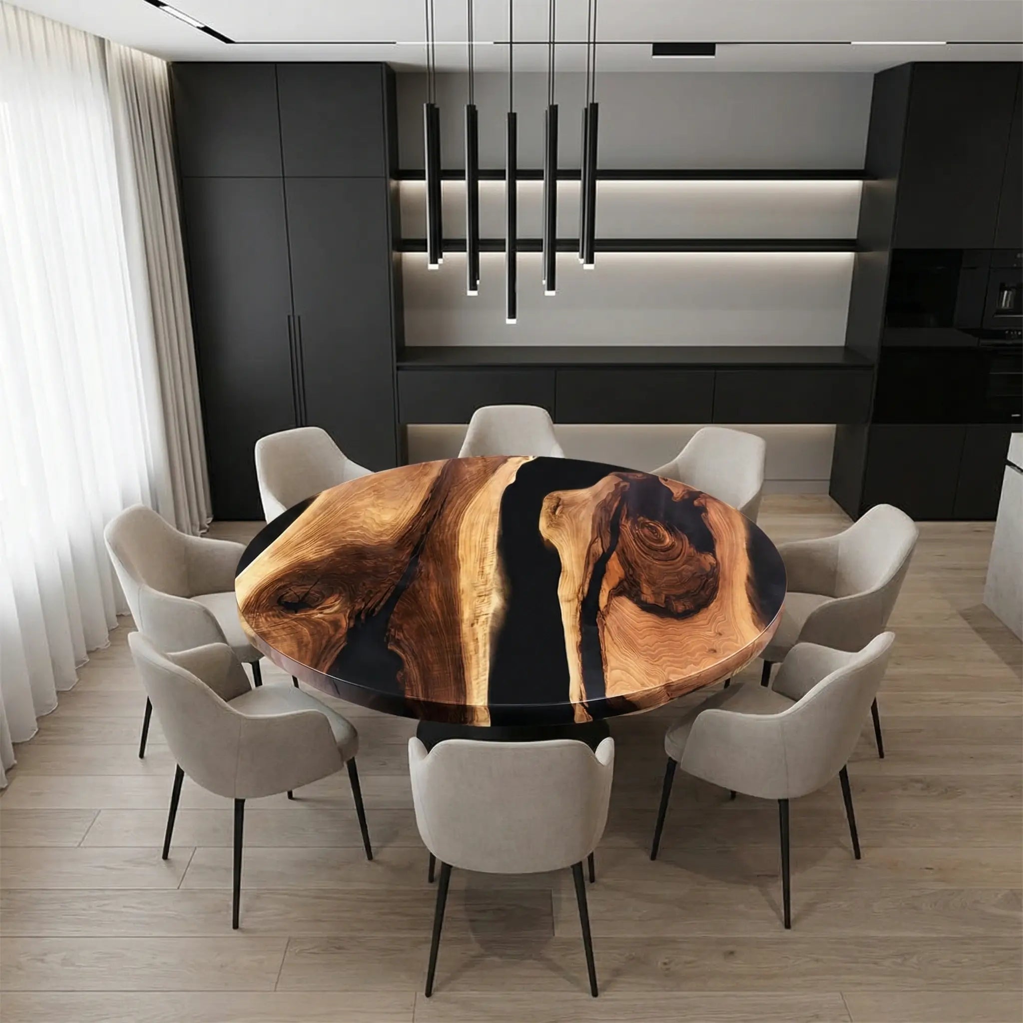 Custom-Black-Walnut-Epoxy-Resin-Round-Coffee-Table-Black-Resin-ORT-86-20