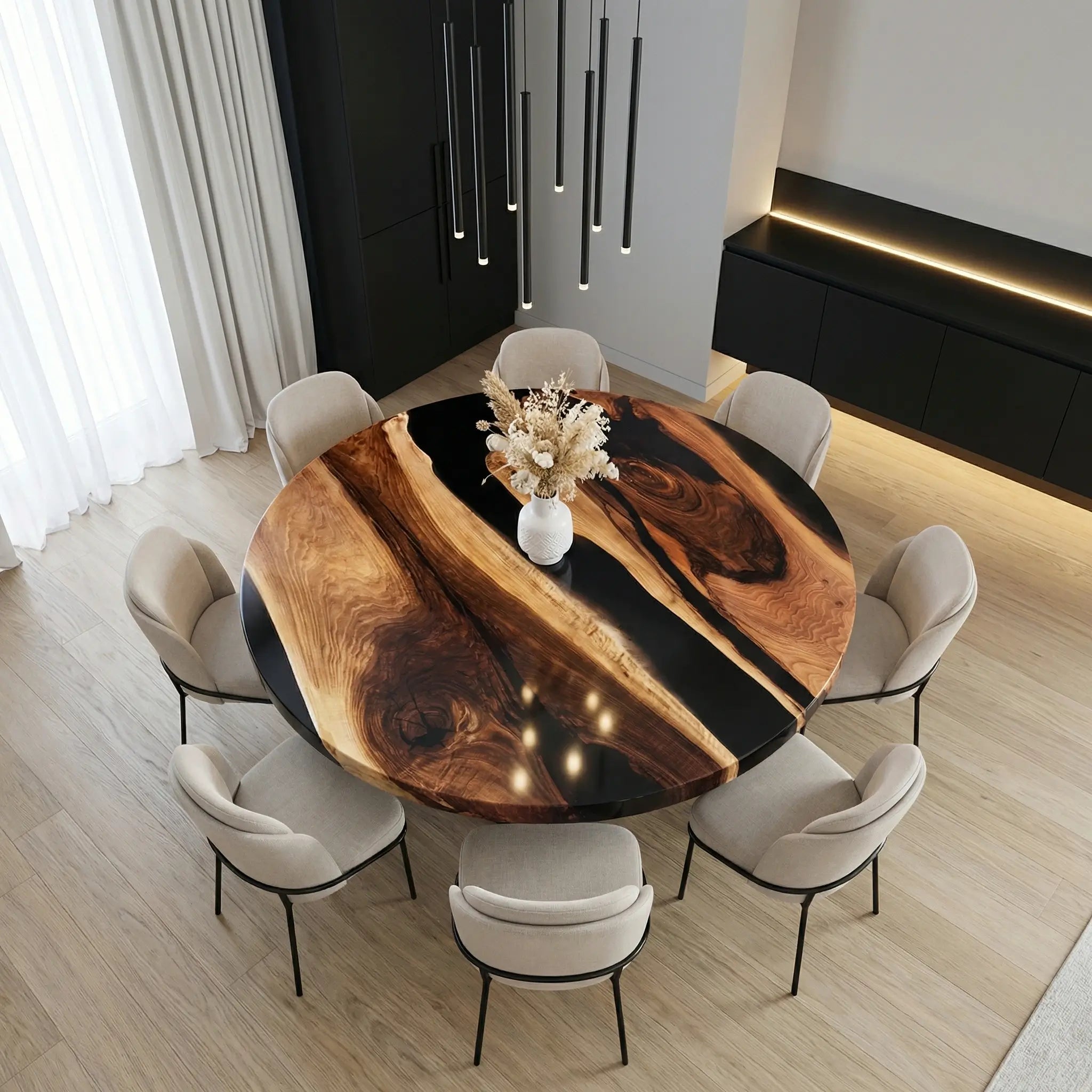 Custom-Black-Walnut-Epoxy-Resin-Round-Coffee-Table-Black-Resin-ORT-86-21