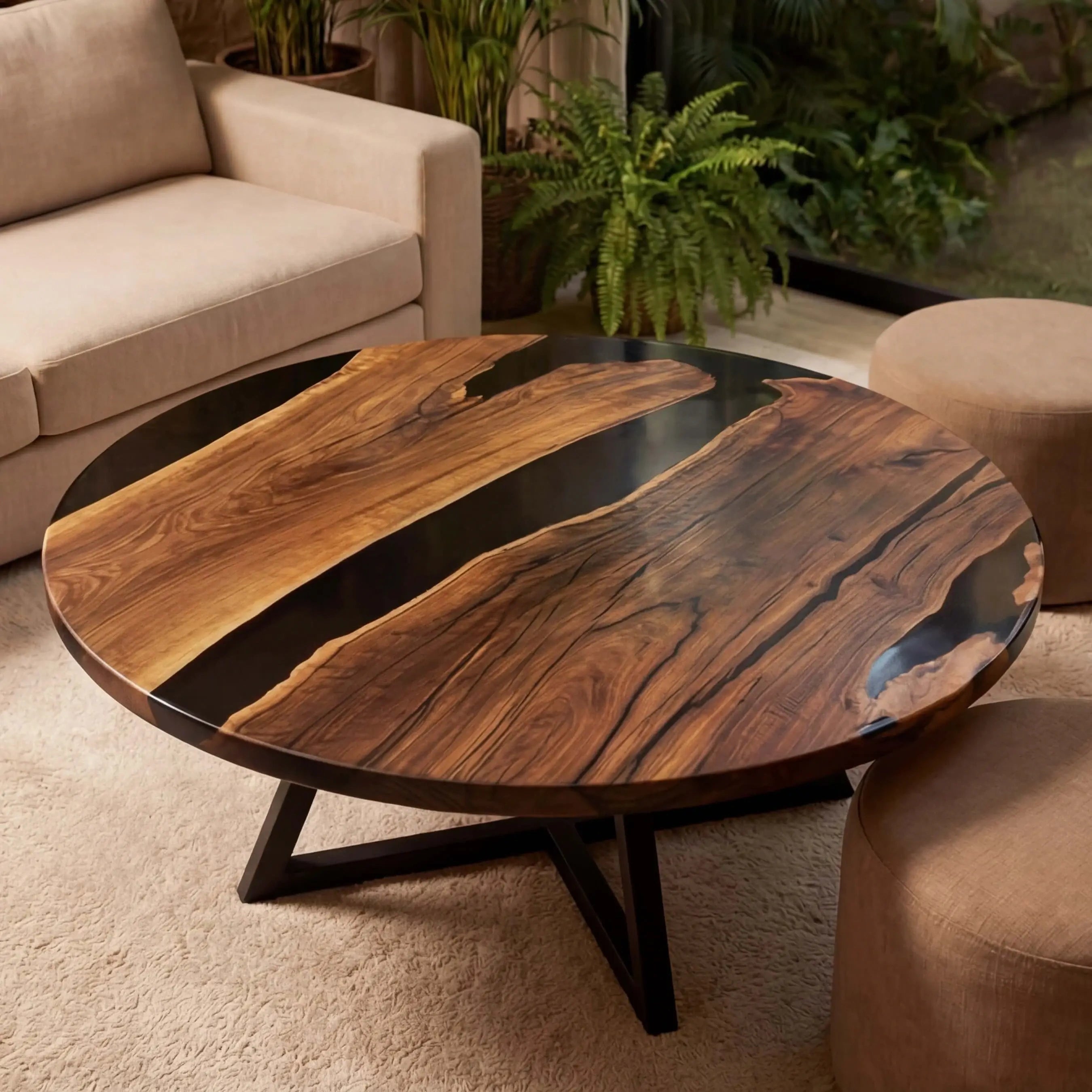 Custom-Black-Walnut-Epoxy-Resin-Round-Coffee-Table-Black-Resin-ORT-97-18