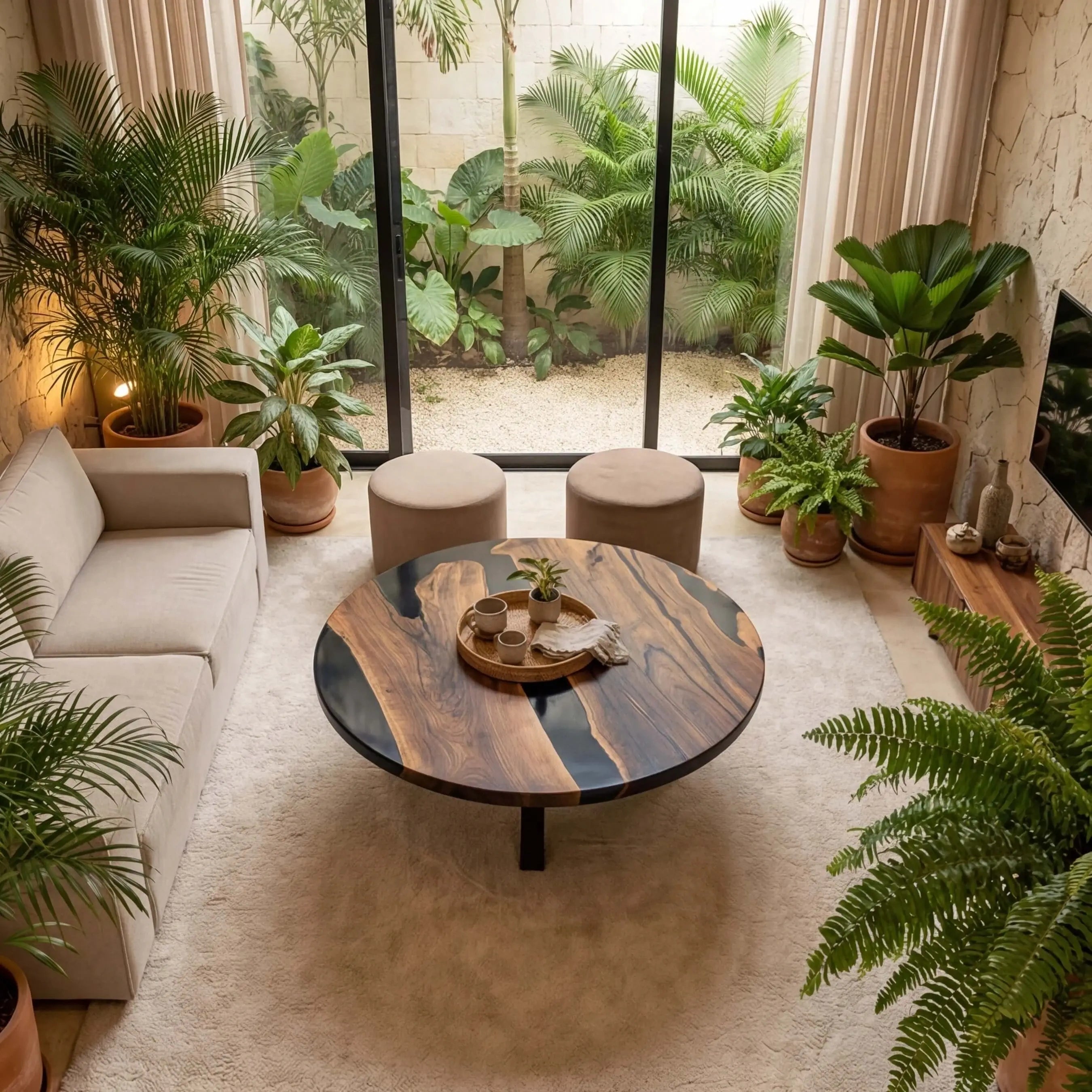 Custom-Black-Walnut-Epoxy-Resin-Round-Coffee-Table-Black-Resin-ORT-97-22