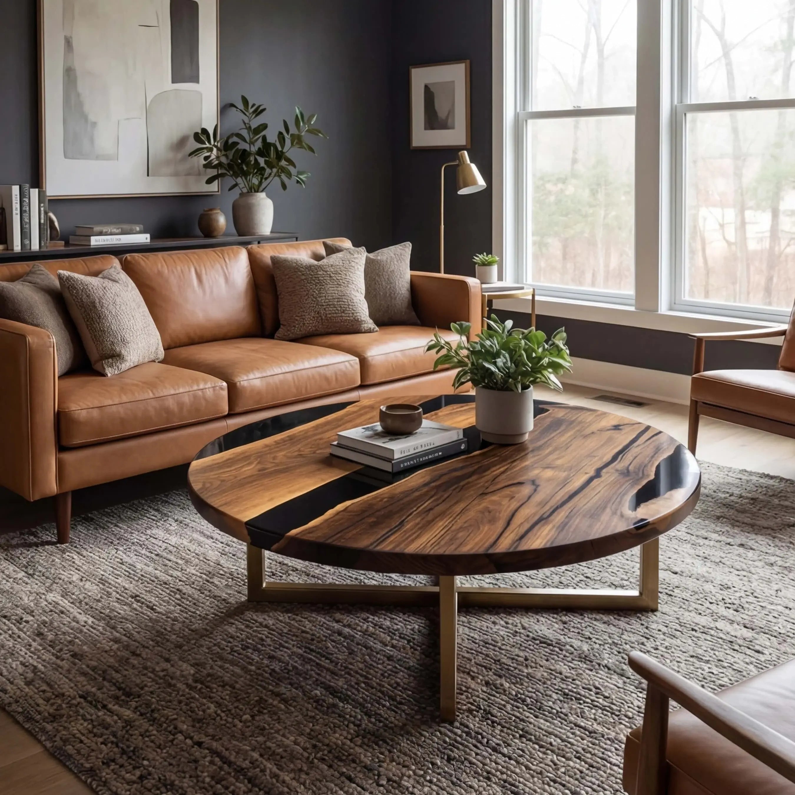 Custom-Black-Walnut-Epoxy-Resin-Round-Coffee-Table-Black-Resin-ORT-97-24