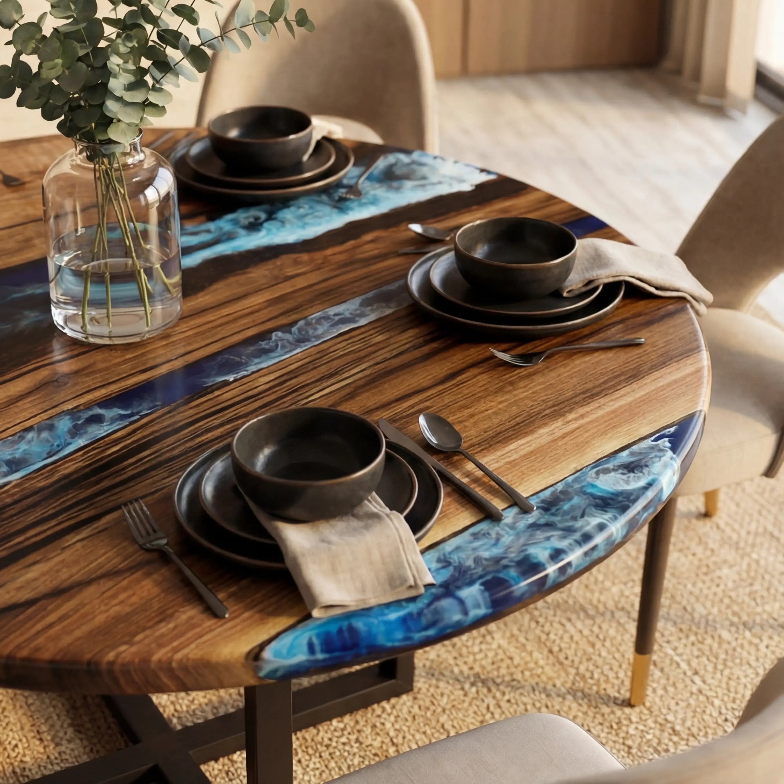 Custom-Black-Walnut-Epoxy-Resin-Round-Coffee-Table-Blue-Resin-ORT-26-21