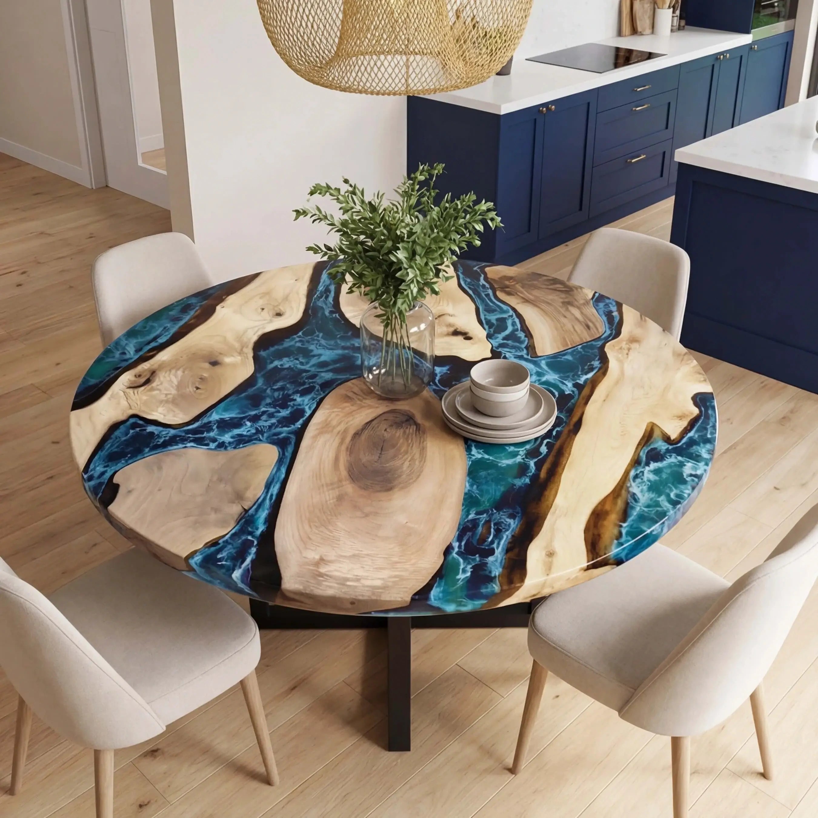 Custom-Black-Walnut-Epoxy-Resin-Round-Coffee-Table-Blue-Resin-ORT-99-18