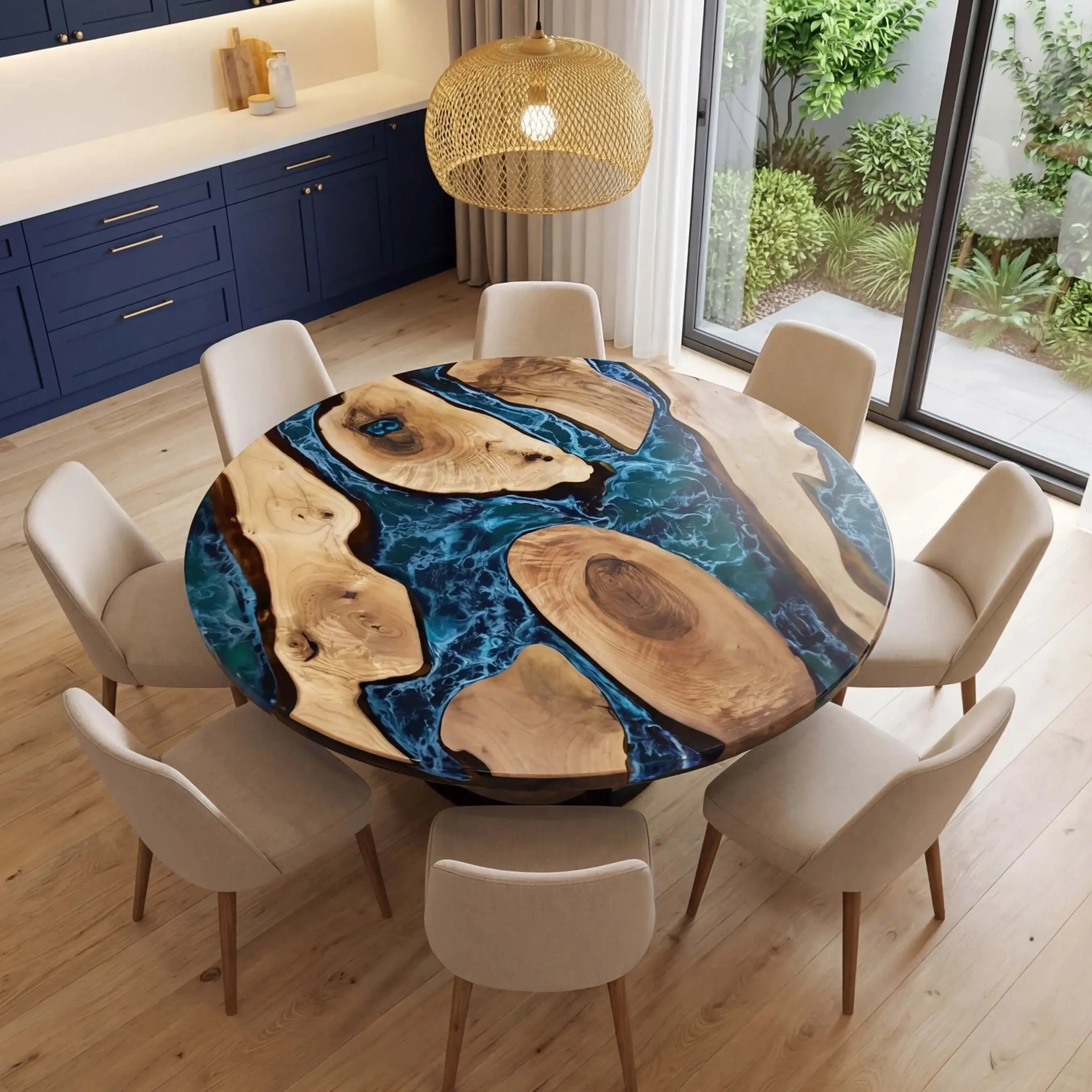 Custom-Black-Walnut-Epoxy-Resin-Round-Coffee-Table-Blue-Resin-ORT-99-21