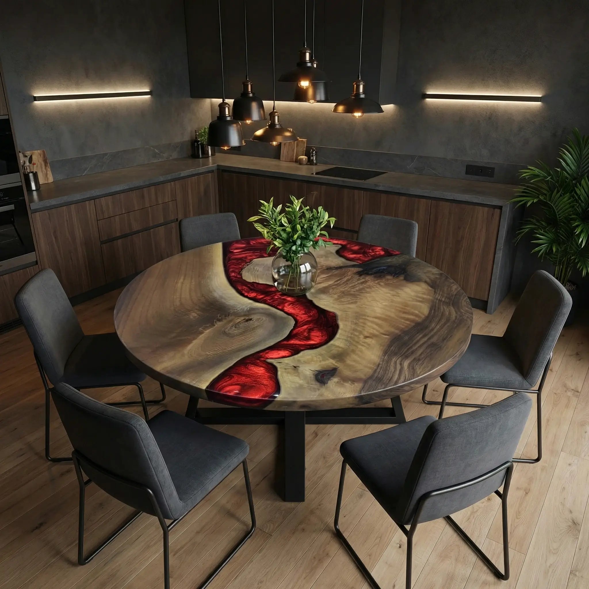 Custom-Black-Walnut-Epoxy-Resin-Round-Coffee-Table-Red-Resin-RWT-82-18