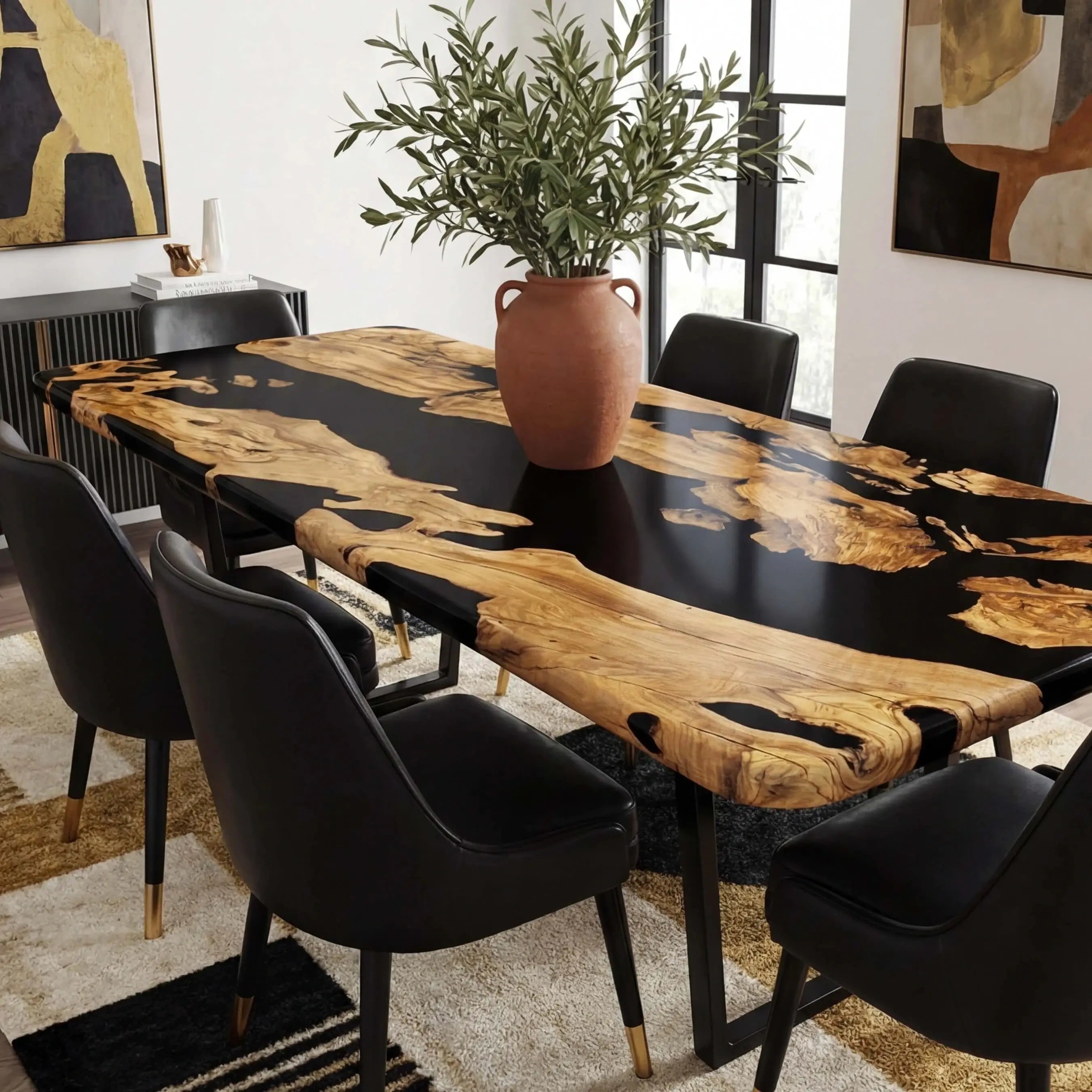 Custom-Olive-Epoxy-Resin-River-Table-Black-Resin-QRT-54-20