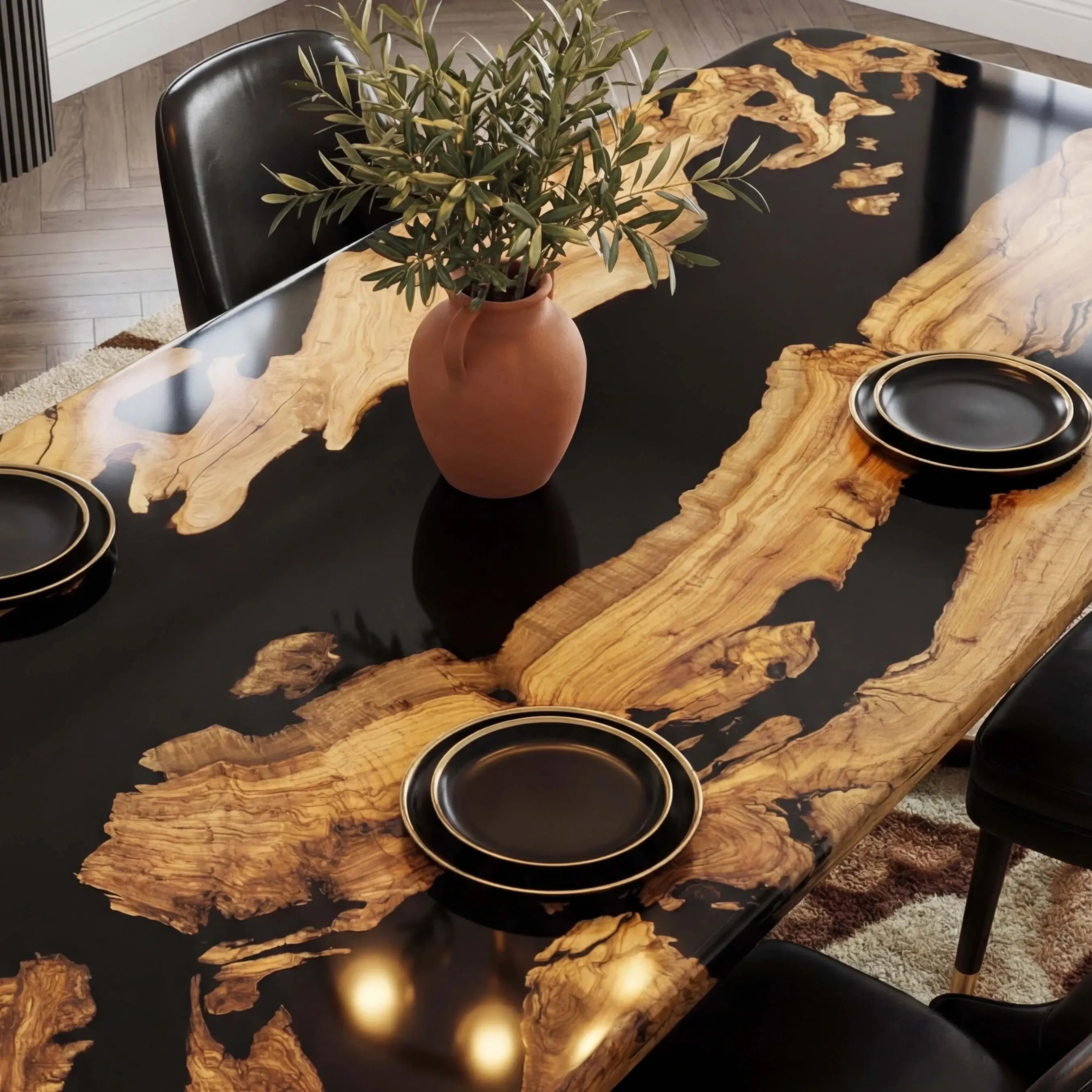 Custom-Olive-Epoxy-Resin-River-Table-Black-Resin-QRT-54-22