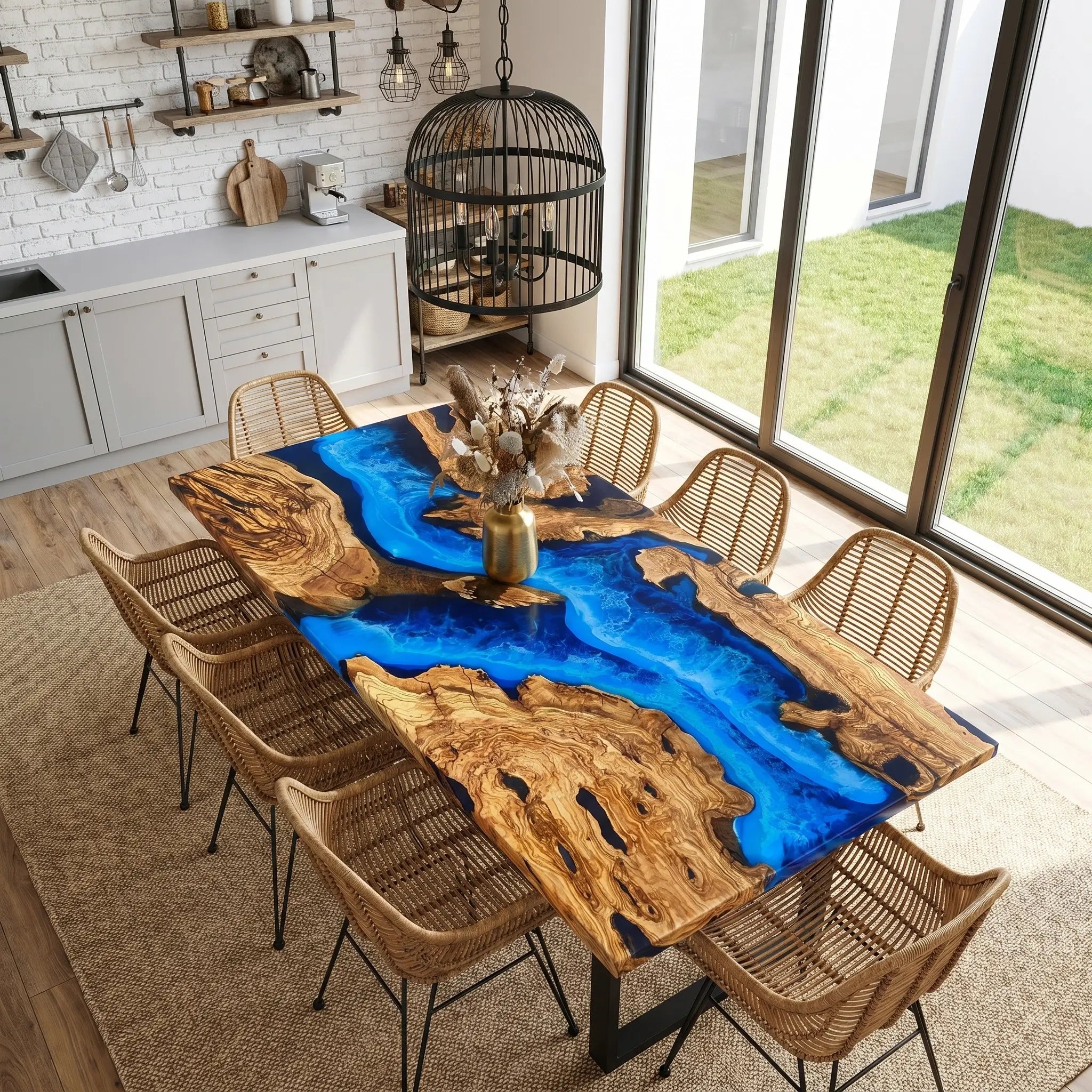 Custom-Olive-Epoxy-Resin-River-Table-Blue-Waves-JYT-37-23