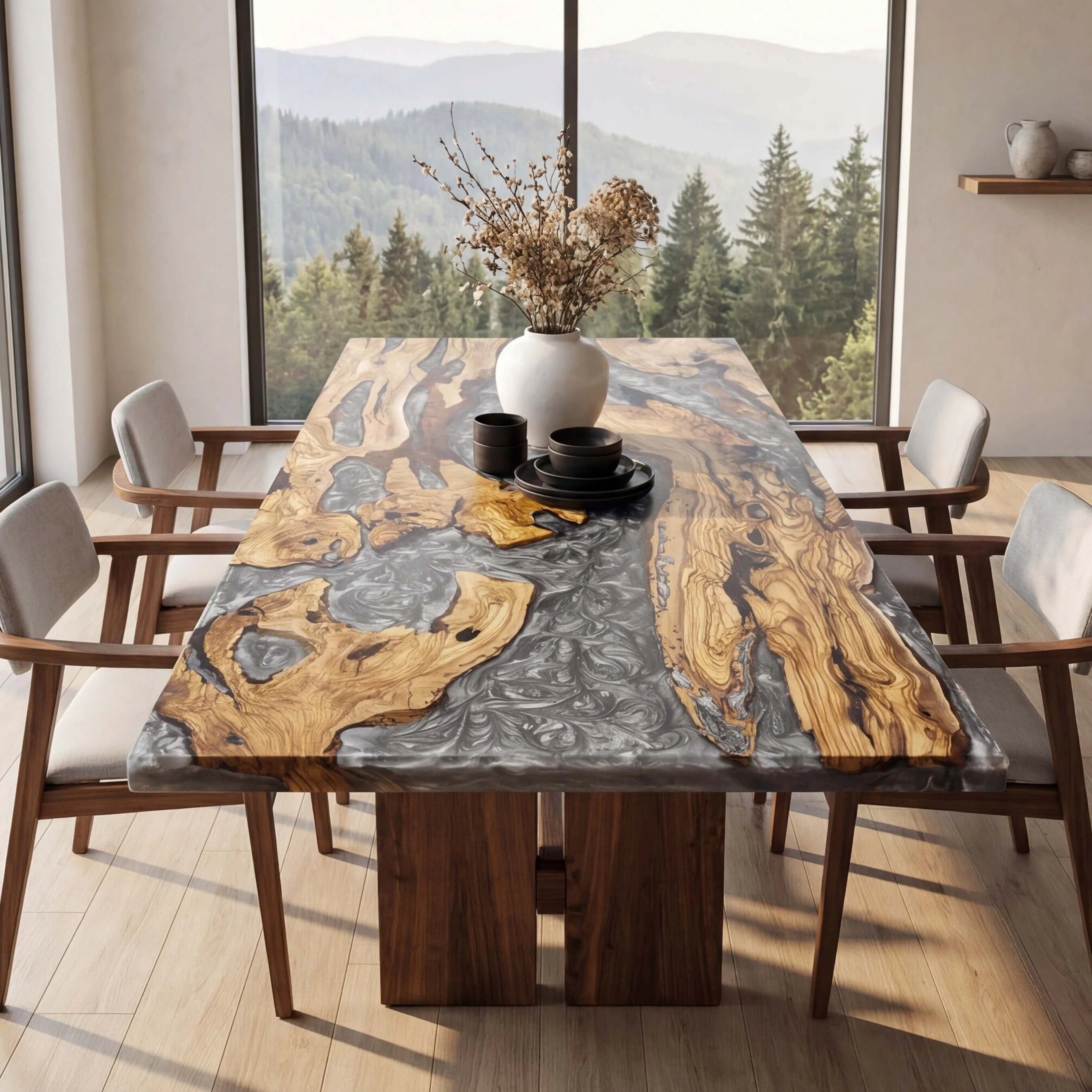 Custom-Olive-Epoxy-Resin-River-Table-Gray-Pearl-ERT-84-18