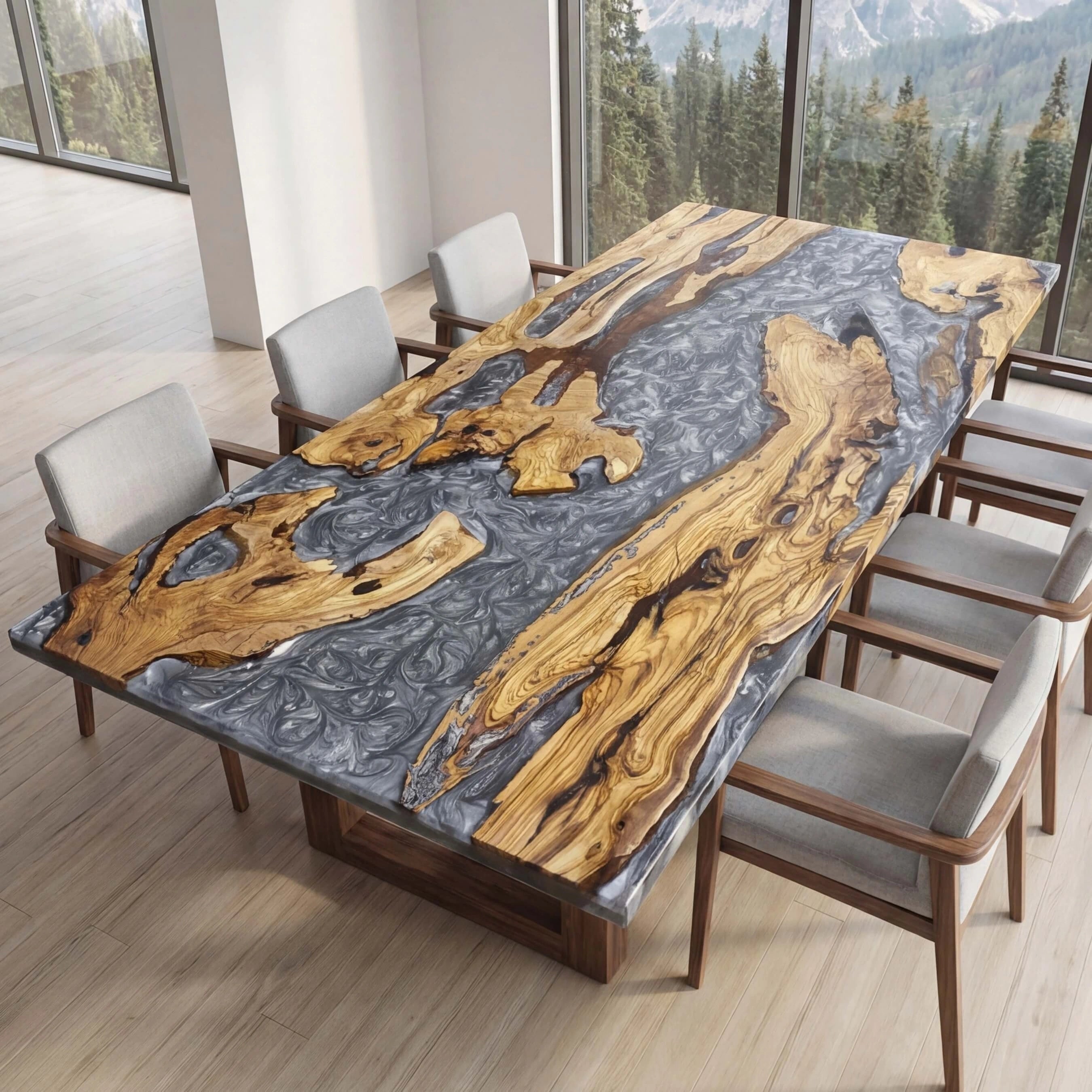 Custom-Olive-Epoxy-Resin-River-Table-Gray-Pearl-ERT-84-20