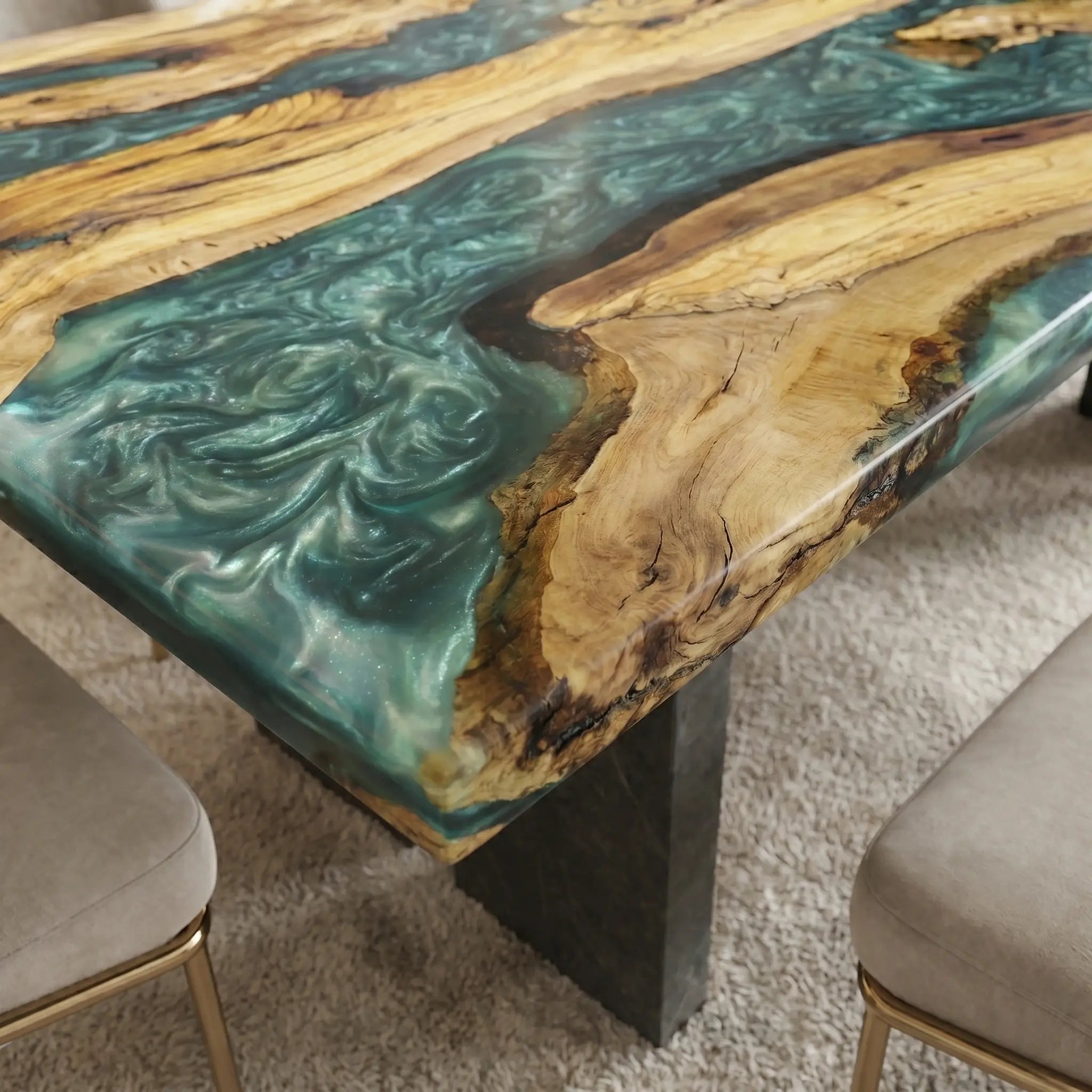Custom-Olive-Epoxy-Resin-River-Table-Green-Pearl-ART-74-20