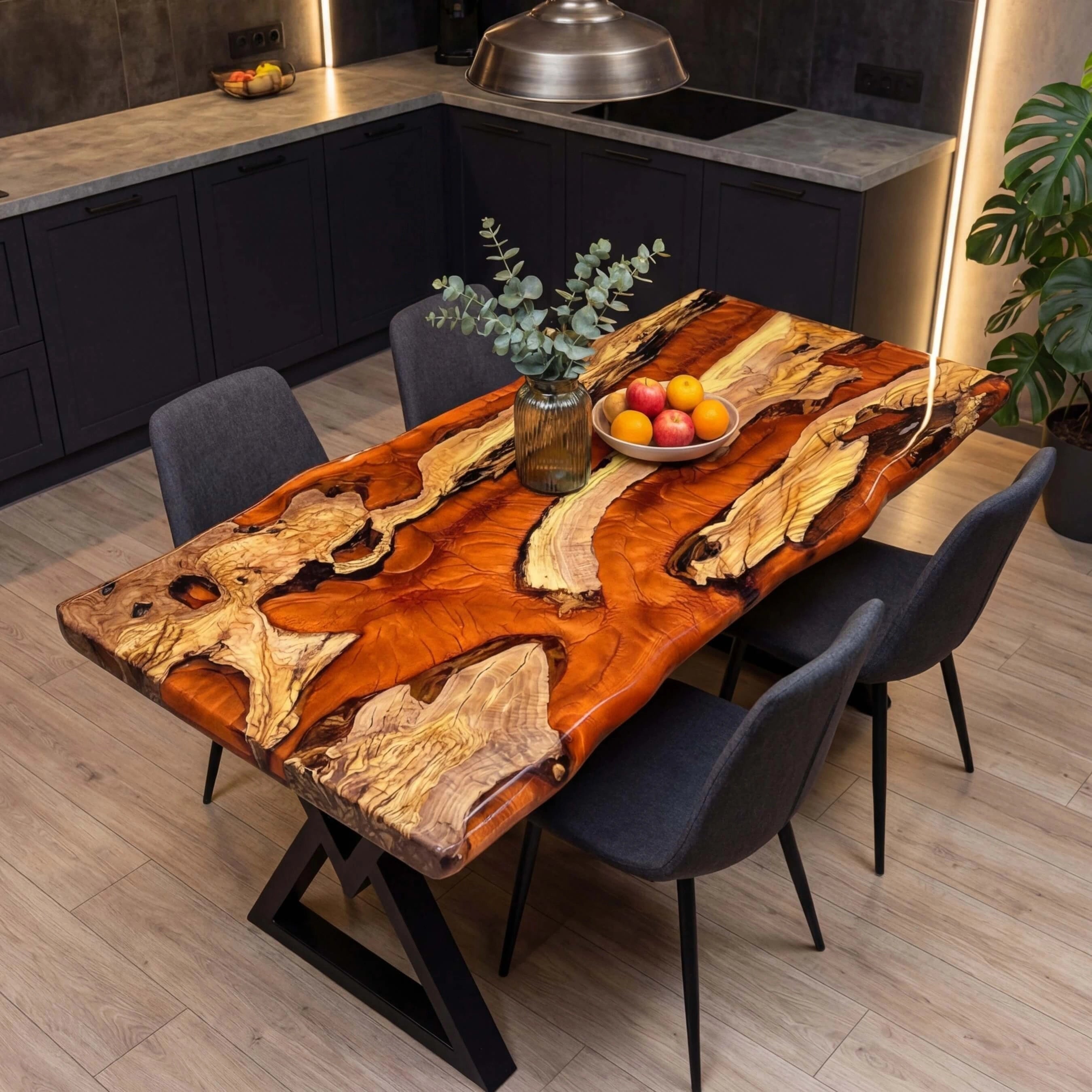 Custom-Olive-Epoxy-Resin-River-Table-Orange-Pearl-RT-56-18