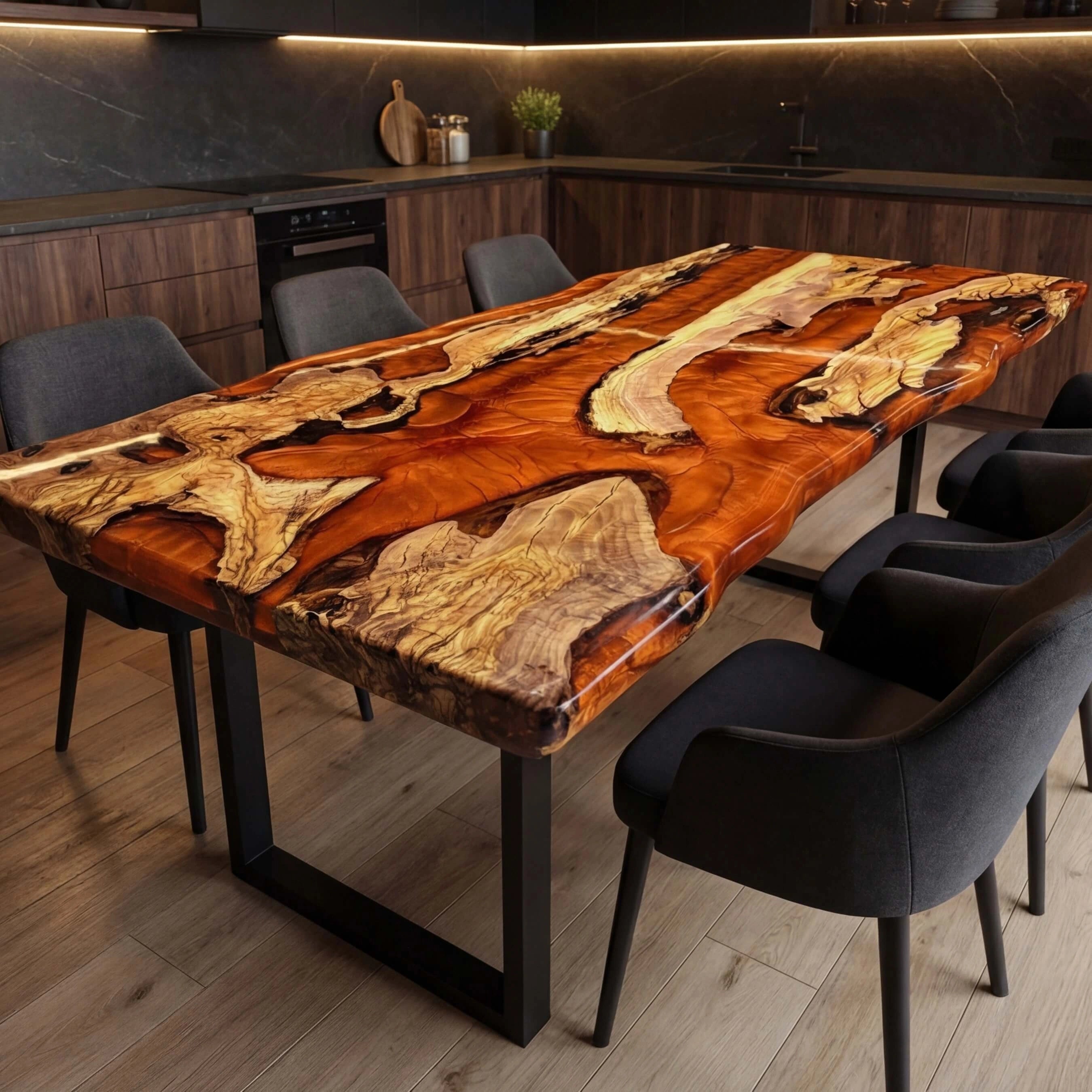 Custom-Olive-Epoxy-Resin-River-Table-Orange-Pearl-RT-56-20