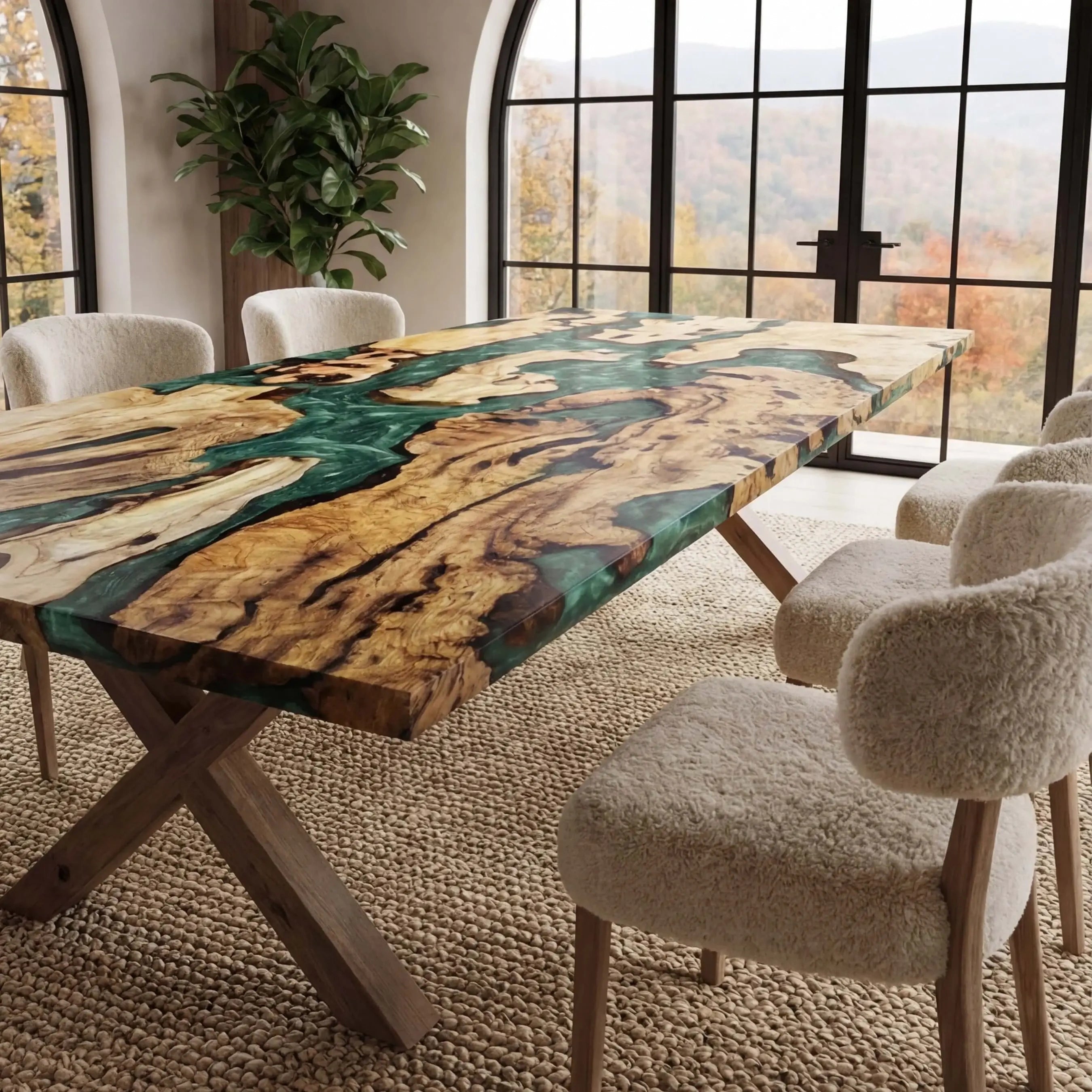 Custom-Olive-Epoxy-Resin-River-Table-Pearl-Green-TRT-63-22