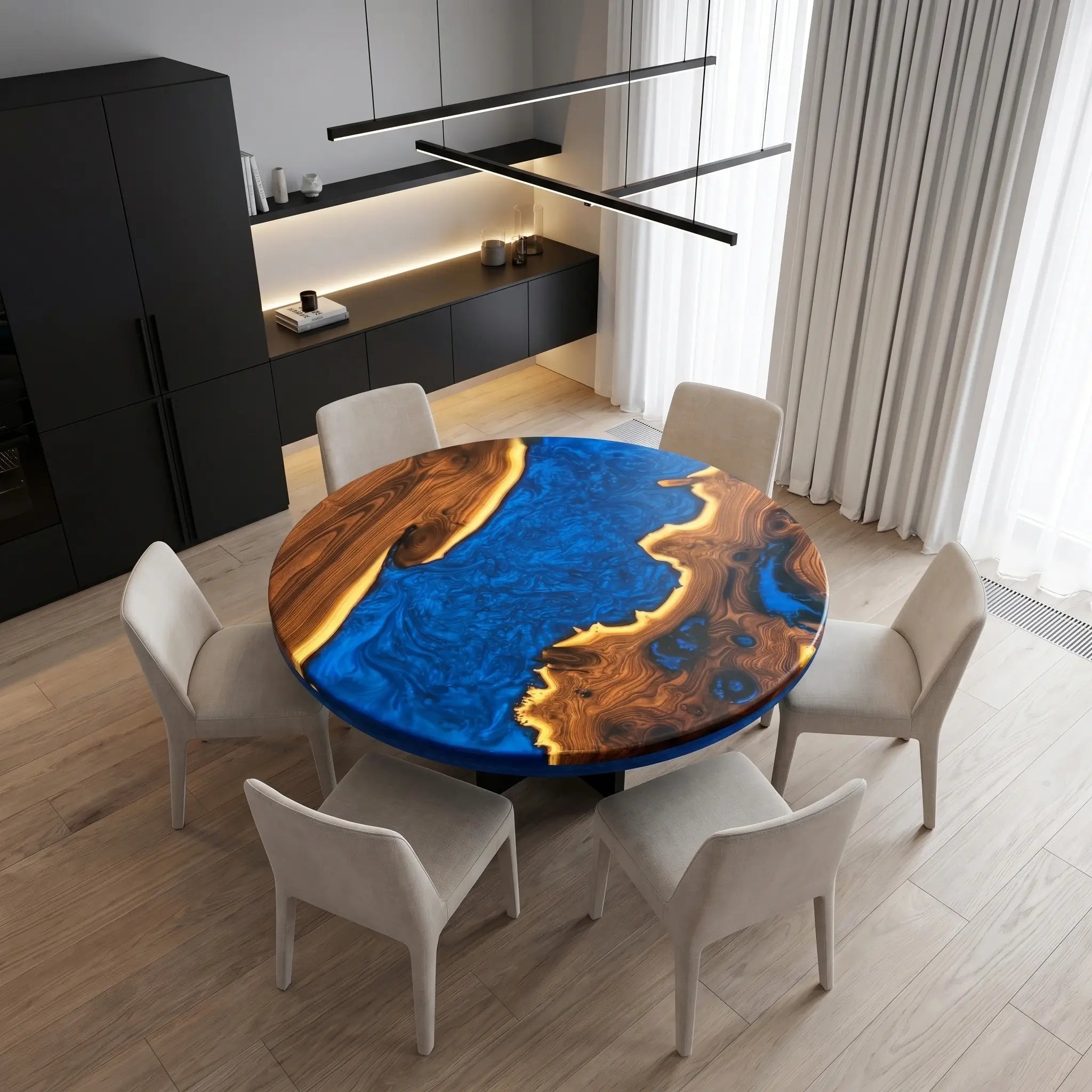 Custom-Olive-Epoxy-Resin-Round-Coffee-Table-Blue-Resin-ORT-31-21