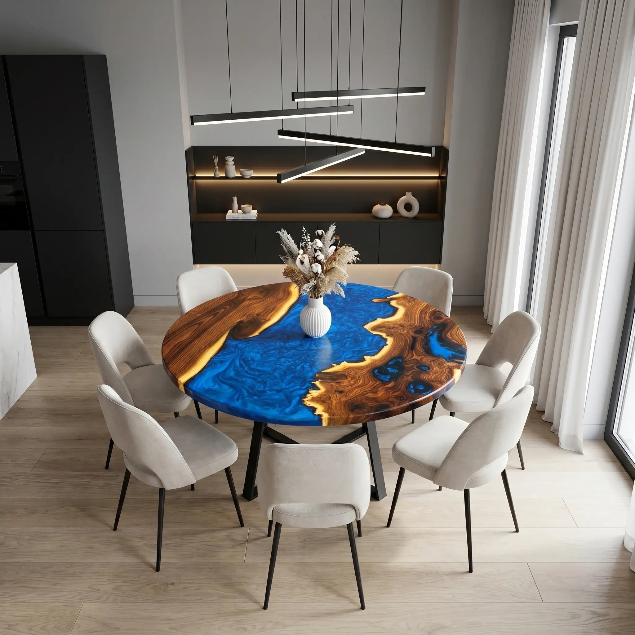 Custom-Olive-Epoxy-Resin-Round-Coffee-Table-Blue-Resin-ORT-31-22