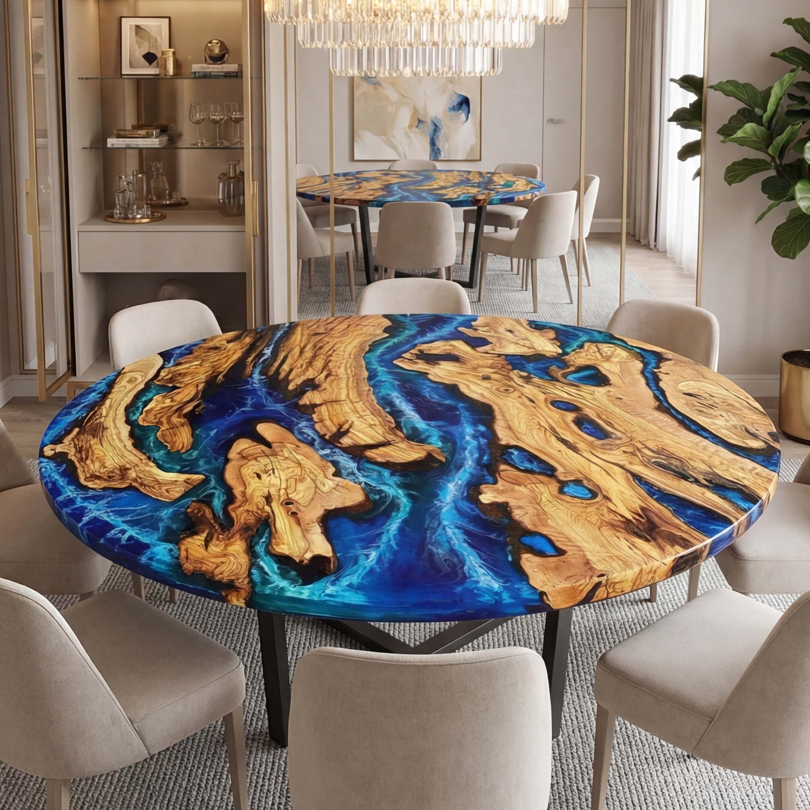 Custom-Olive-Epoxy-Resin-Round-Coffee-Table-Blue-Resin-ORT-71-21