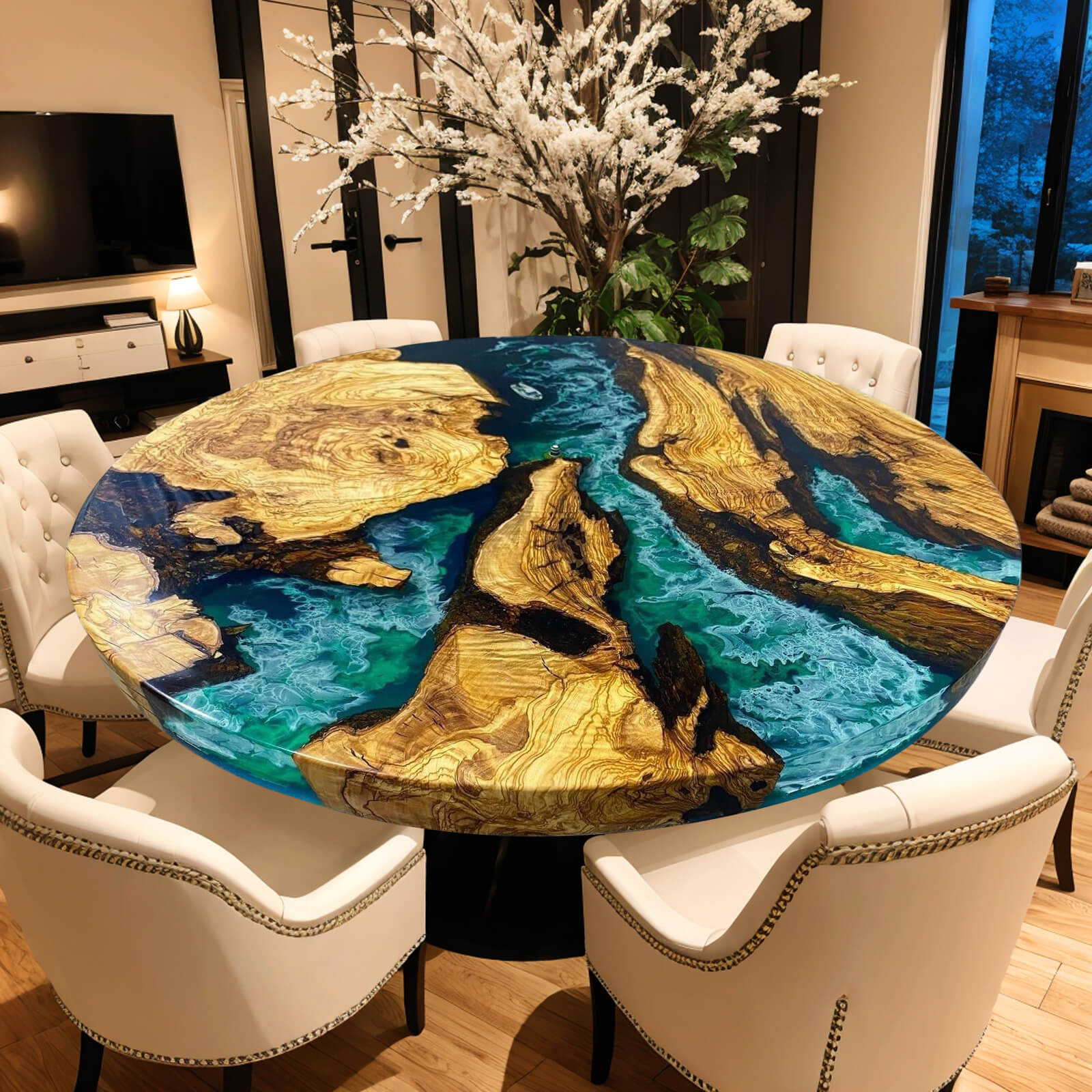 custom-olive-epoxy-resin-round-coffee-table-blue-waves-olt-30-20