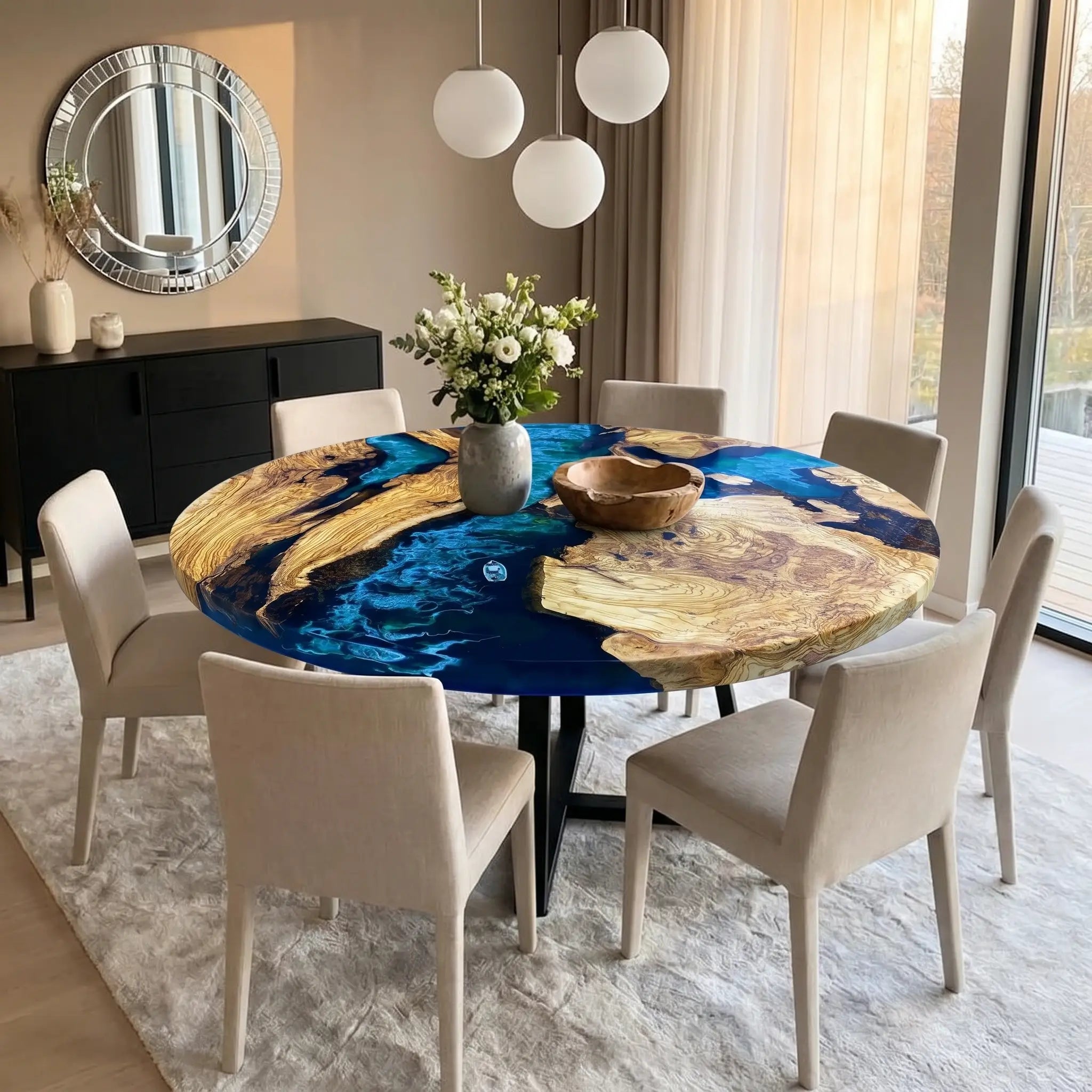 Custom-Olive-Epoxy-Resin-Round-Coffee-Table-Blue-Waves-OLT-30-18