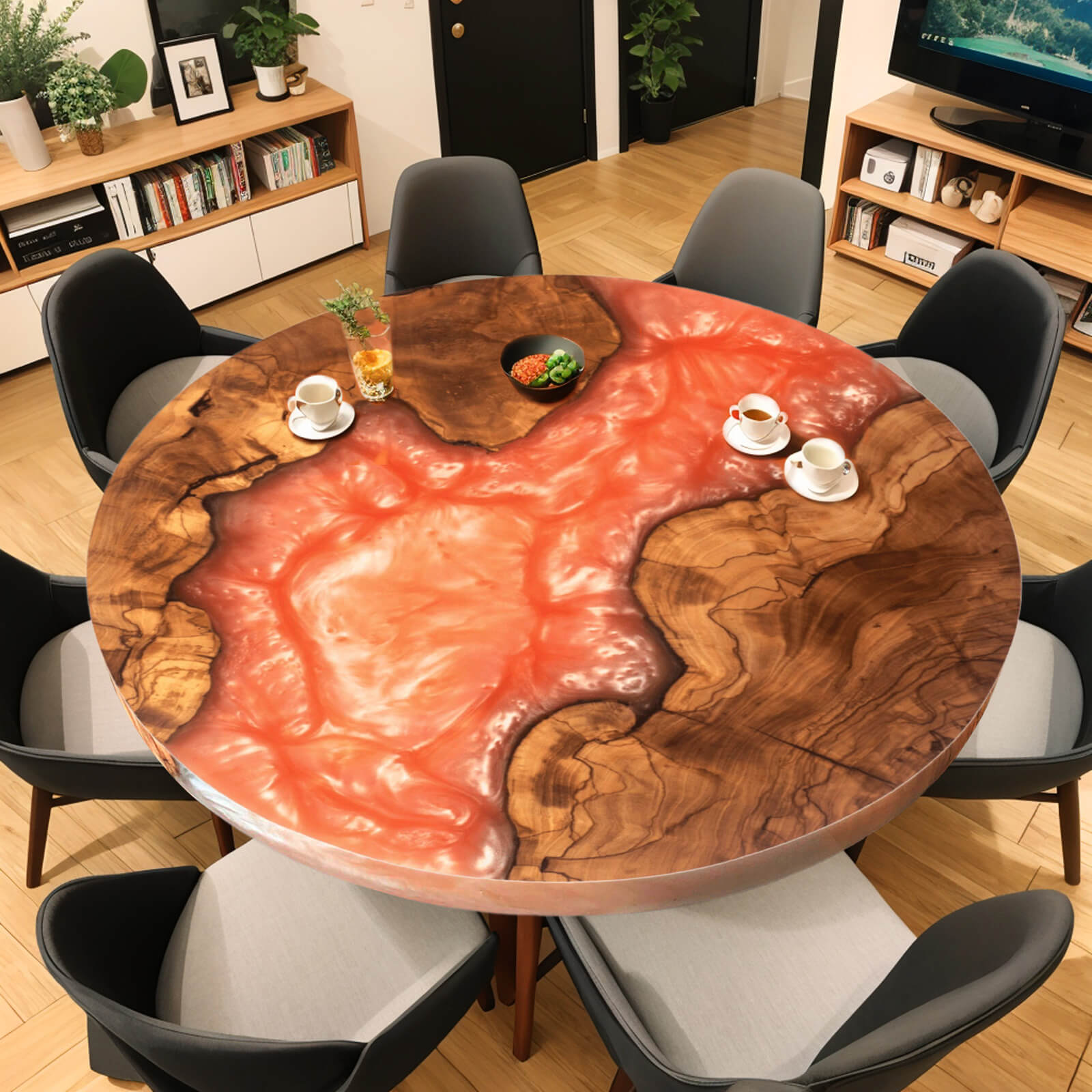 custom-olive-epoxy-resin-round-coffee-table-orange-resin-erx-84-9