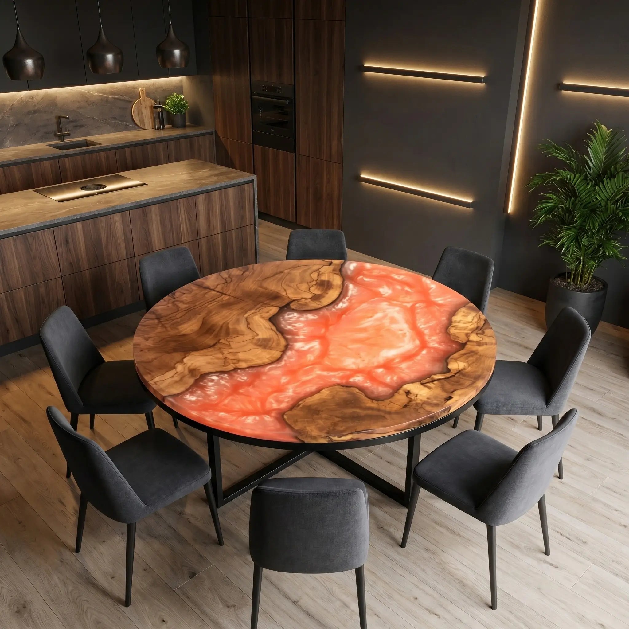 Custom-Olive-Epoxy-Resin-Round-Coffee-Table-Orange-Resin-ERX-84-21
