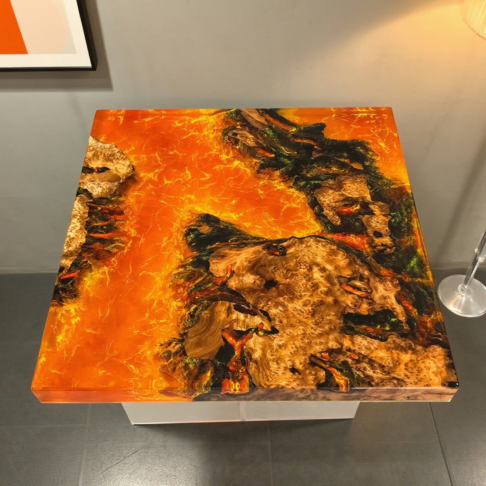 Custom-Olive-Wood-Epoxy-Resin-River-Table-Lava-Orange-RVT-61-02