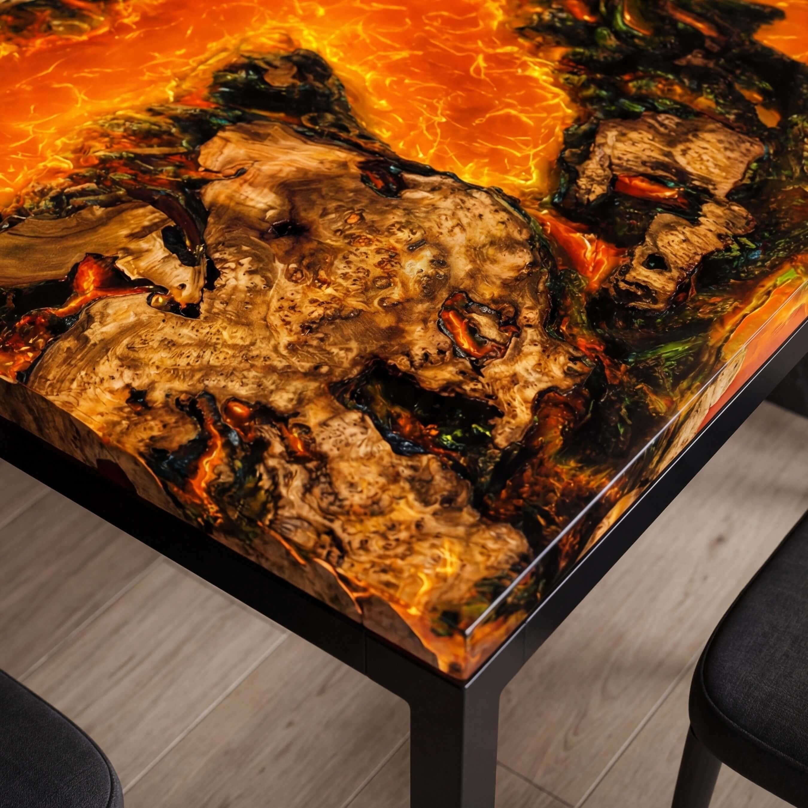 Custom-Olive-Wood-Epoxy-Resin-River-Table-Lava-Orange-RVT-61-21