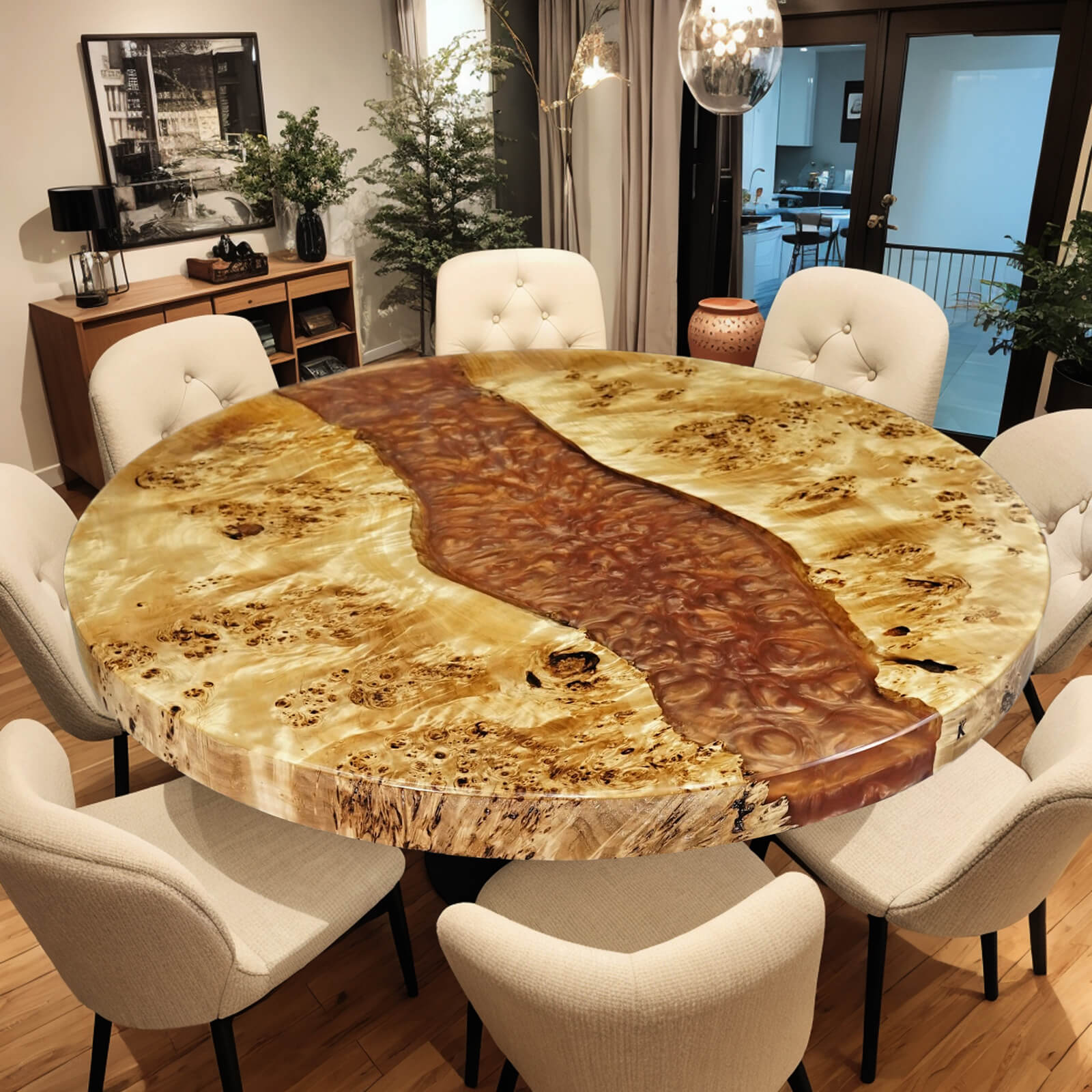 custom-poplar-epoxy-resin-round-coffee-table-orange-resin-prt-92-45