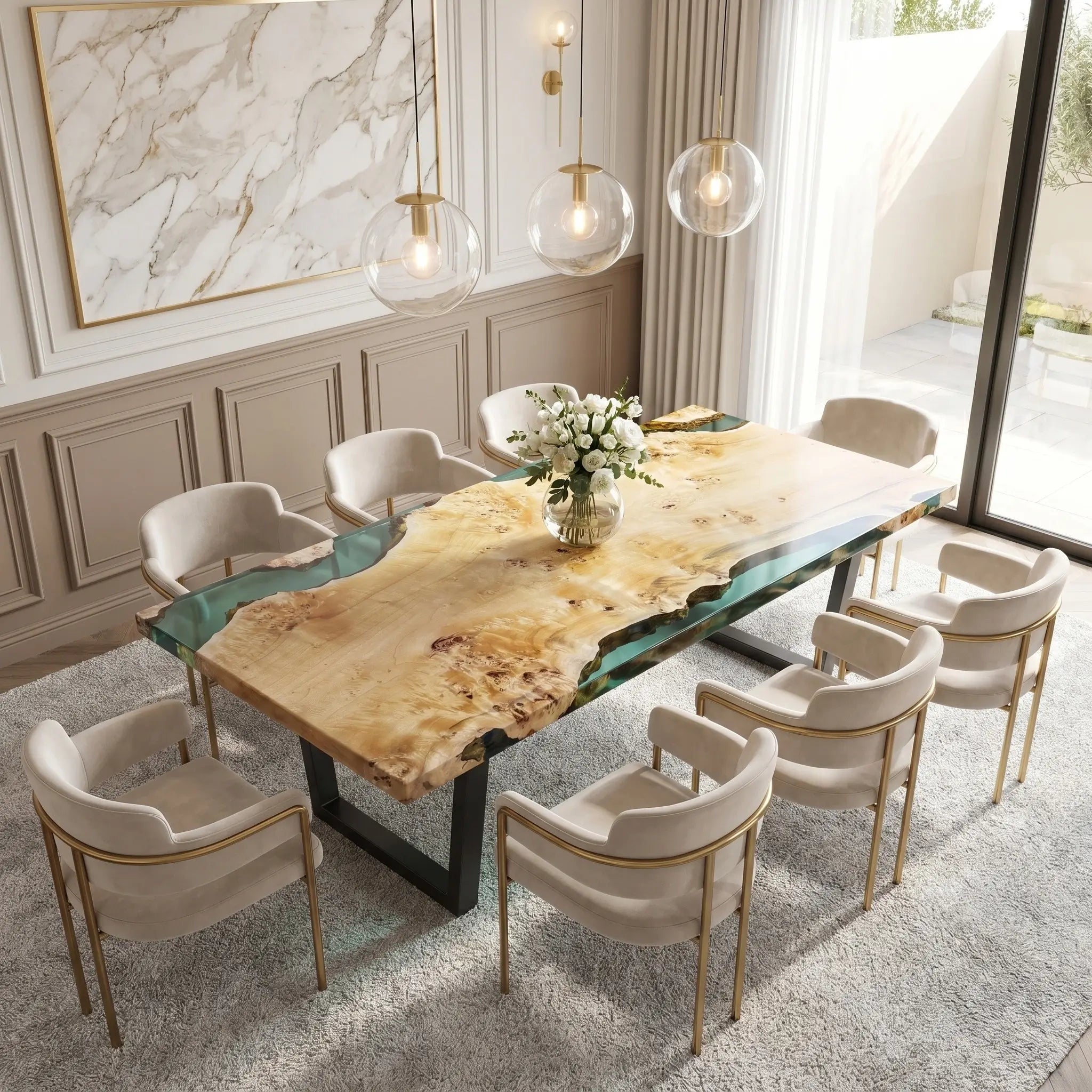 Custom-Poplar-Wood-Epoxy-Resin-River-Table-Transparent-Green-ABT-29-22