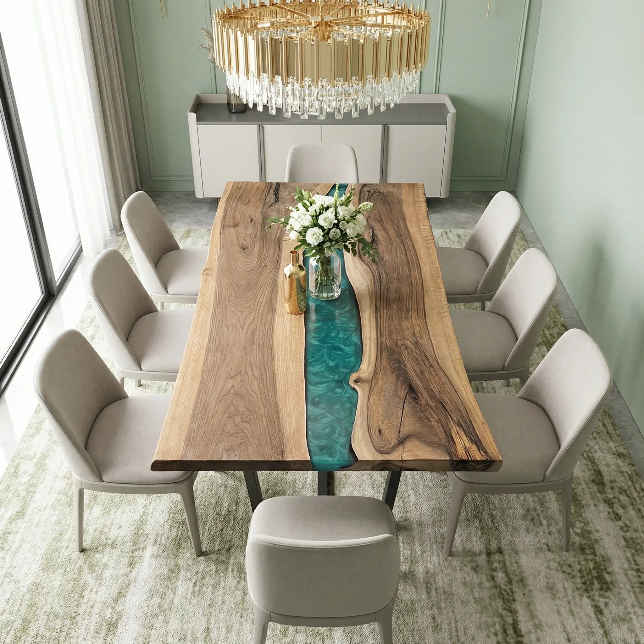 Custom-Walnut-Epoxy-Resin-River-Table-Green-Resin-DRT-29-18