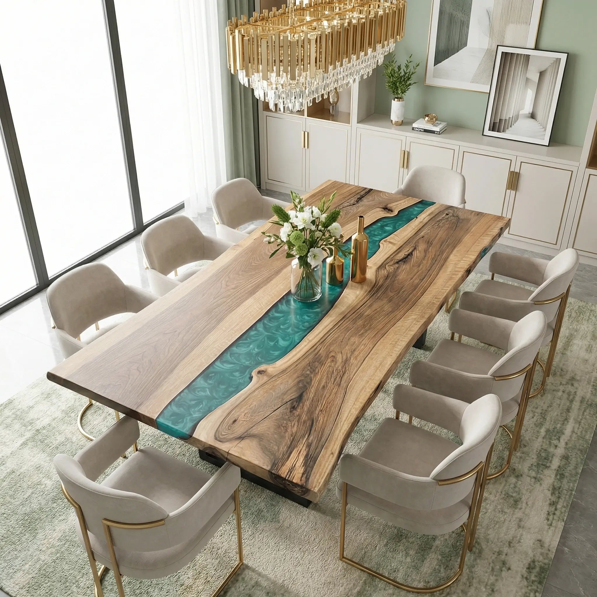 Custom-Walnut-Epoxy-Resin-River-Table-Green-Resin-DRT-29-23