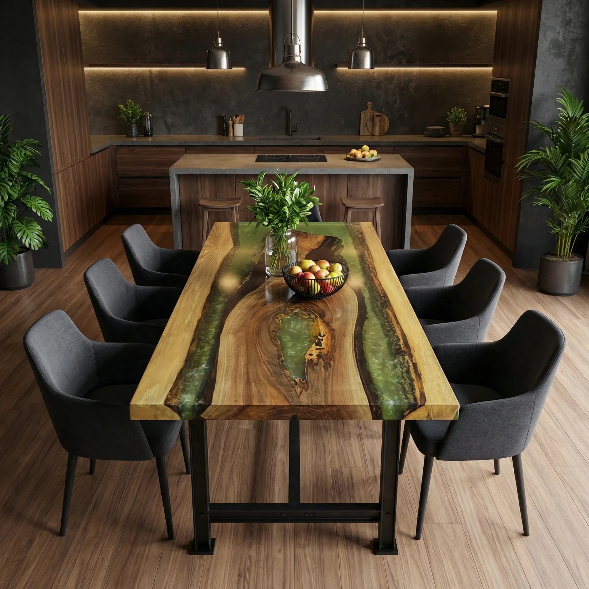 Custom-Walnut-Epoxy-Resin-River-Table-Green-Resin-ERK-58-24