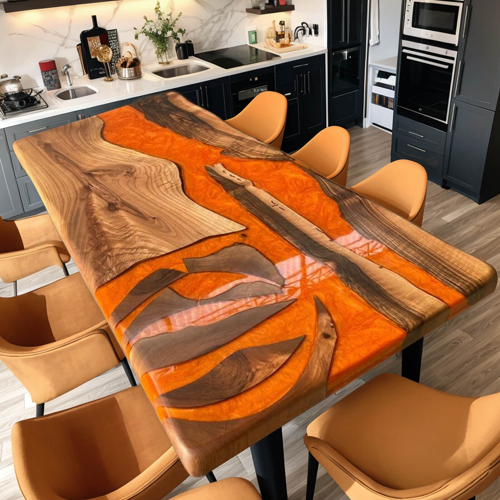 custom-walnut-epoxy-resin-river-table-orange-resin-wet-72-13