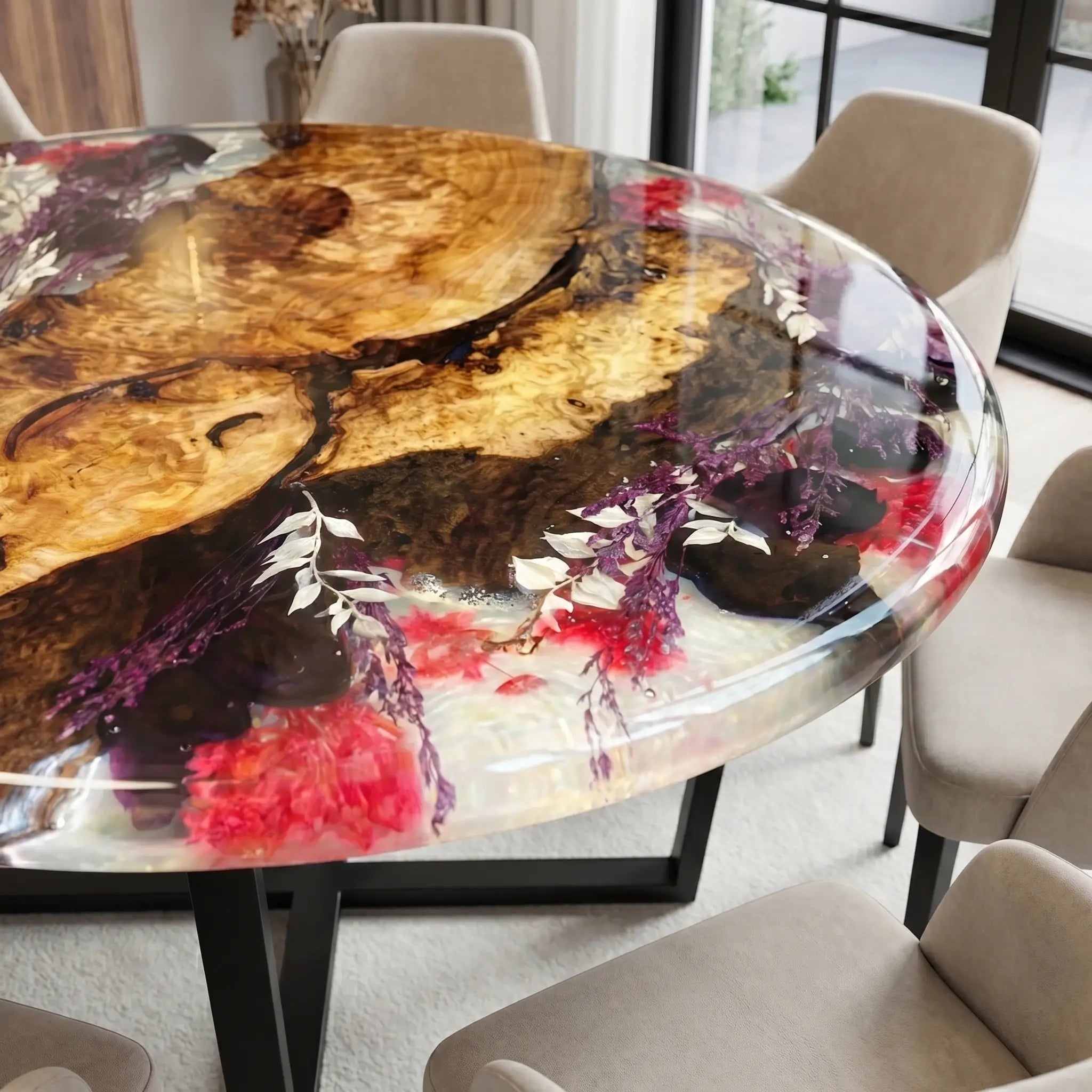 Custom-Walnut-Epoxy-Resin-Round-Flower-Coffee-Table-Clear-Resin-ETT-33-19