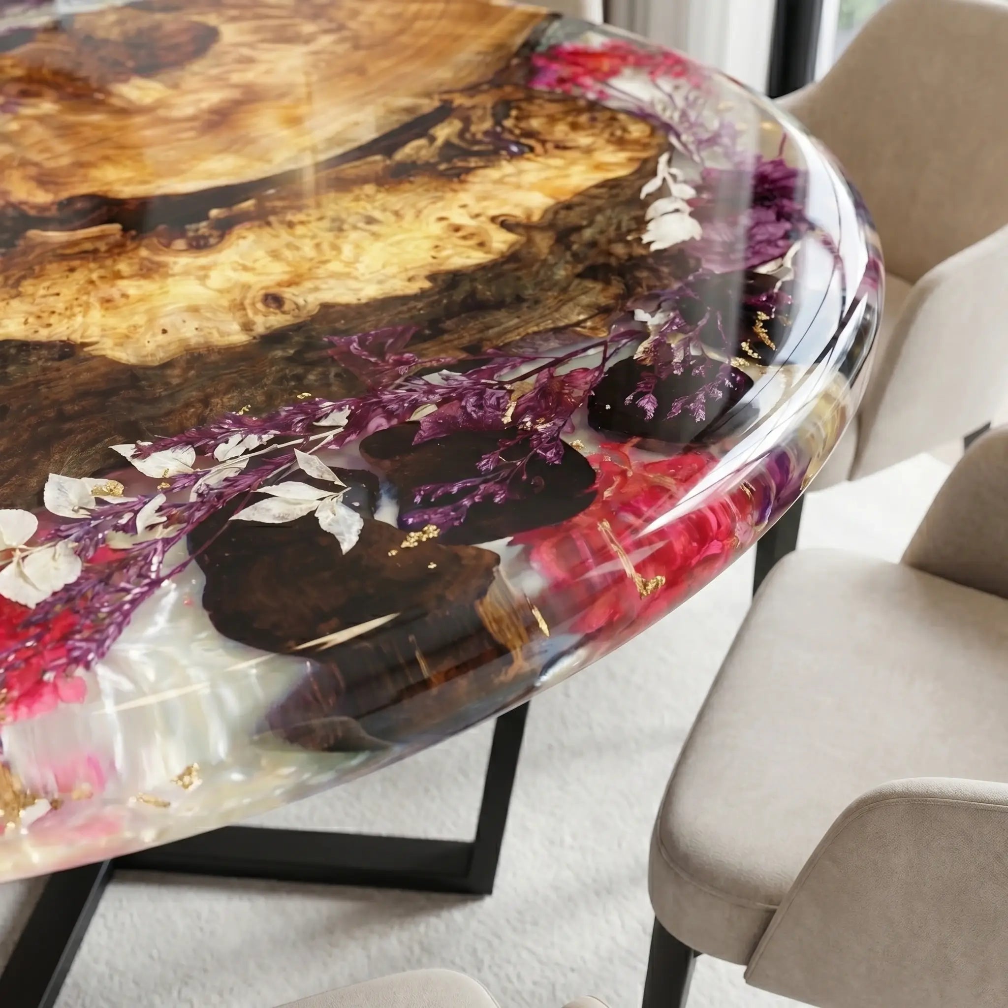 Custom-Walnut-Epoxy-Resin-Round-Flower-Coffee-Table-Clear-Resin-ETT-33-20